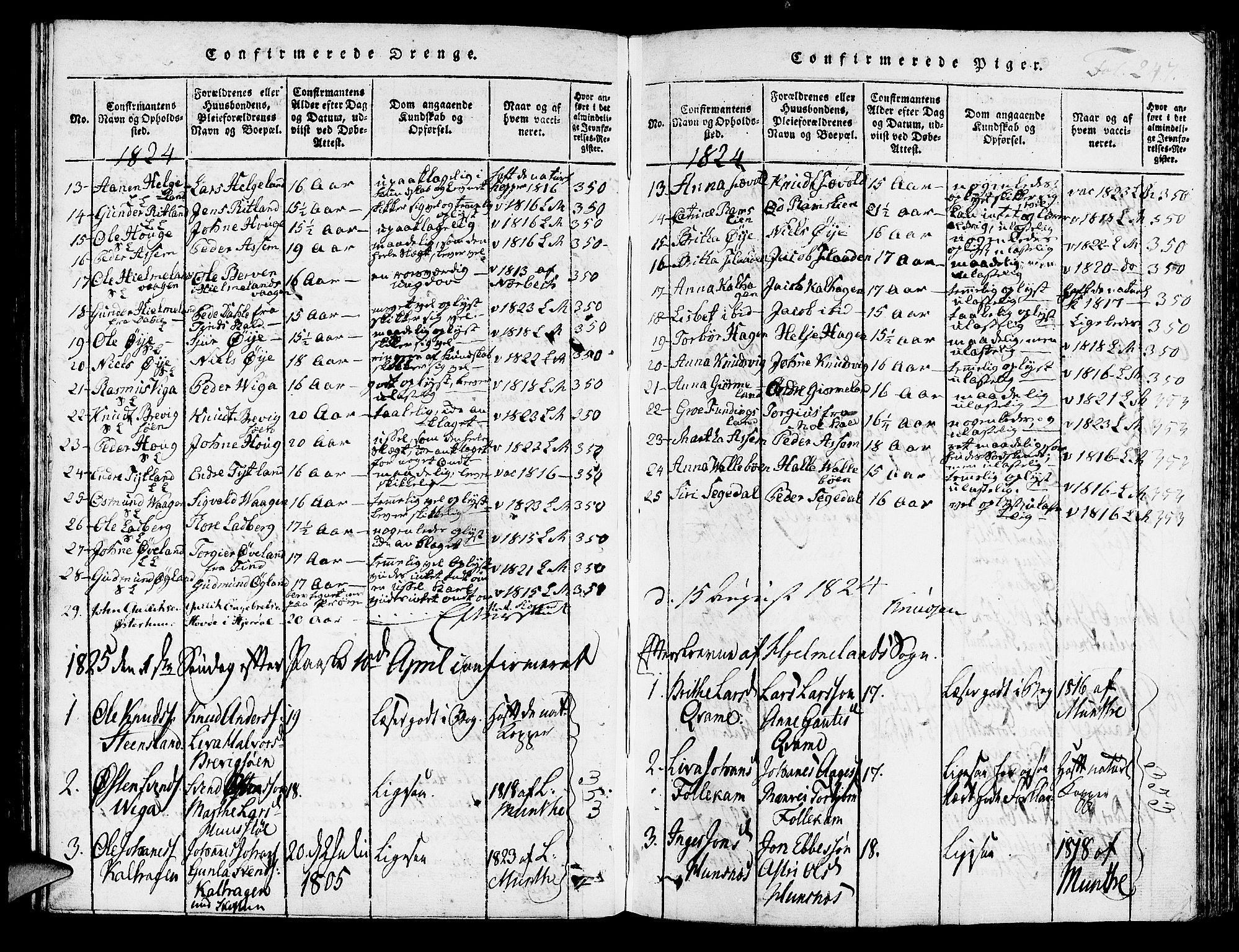 Hjelmeland sokneprestkontor, AV/SAST-A-101843/01/IV/L0003: Parish register (official) no. A 3, 1816-1834, p. 247