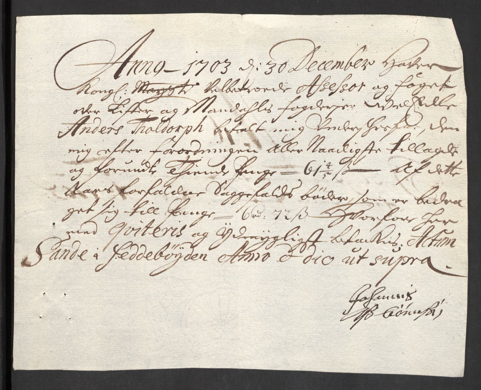 Rentekammeret inntil 1814, Reviderte regnskaper, Fogderegnskap, RA/EA-4092/R43/L2550: Fogderegnskap Lista og Mandal, 1703-1704, p. 103