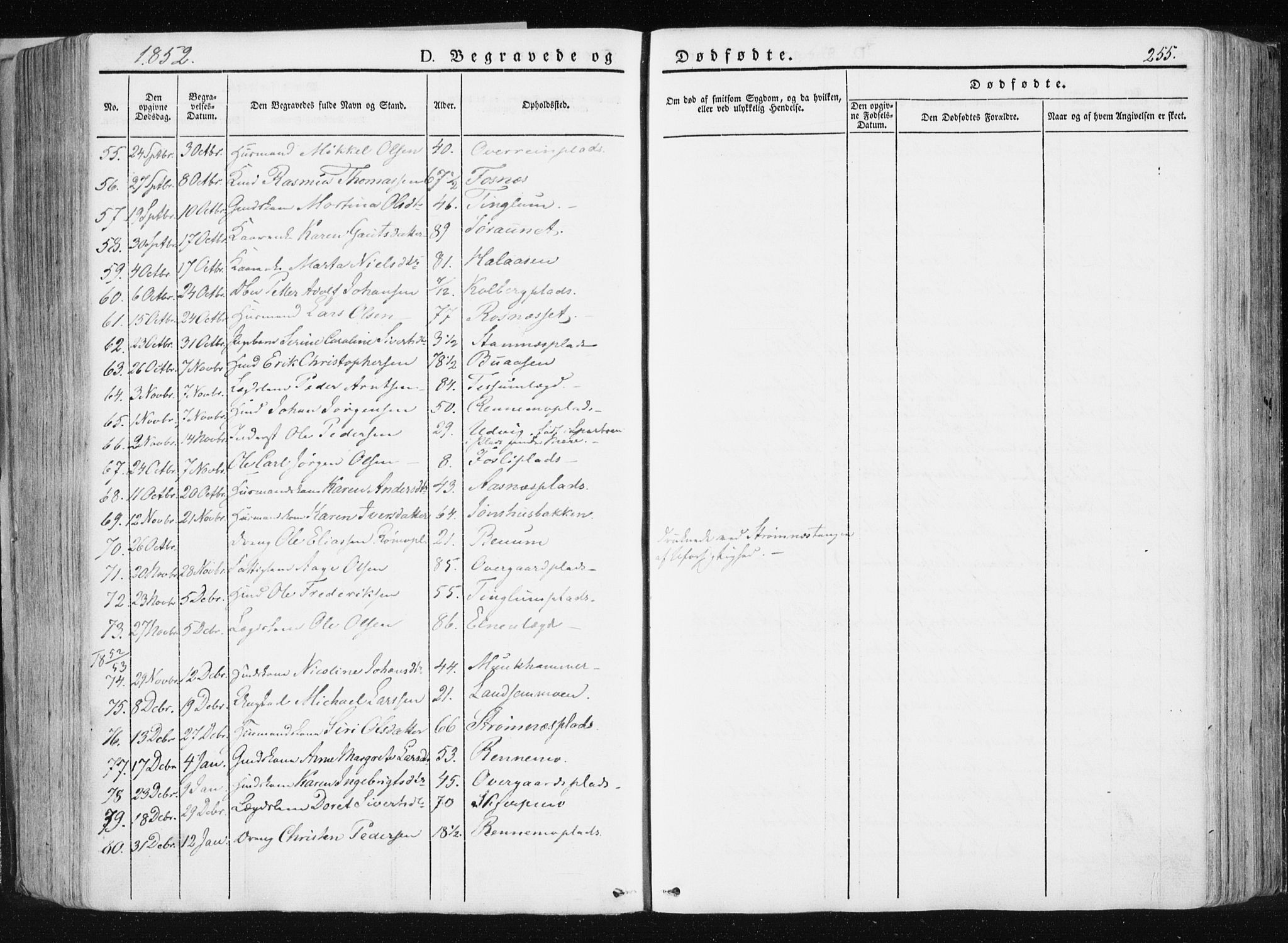Ministerialprotokoller, klokkerbøker og fødselsregistre - Nord-Trøndelag, SAT/A-1458/741/L0393: Parish register (official) no. 741A07, 1849-1863, p. 255