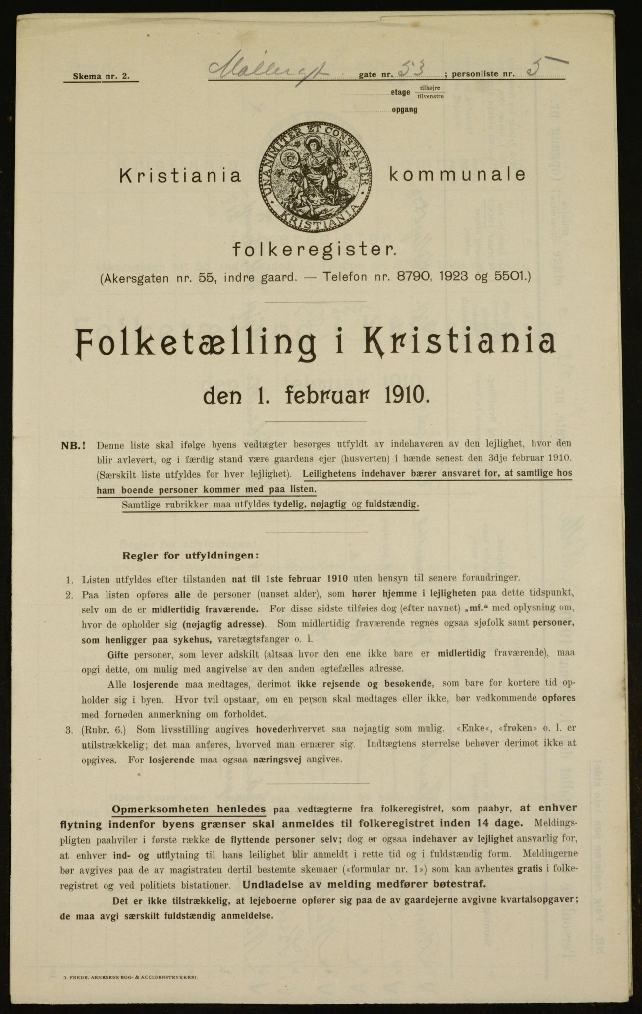 OBA, Municipal Census 1910 for Kristiania, 1910, p. 66688