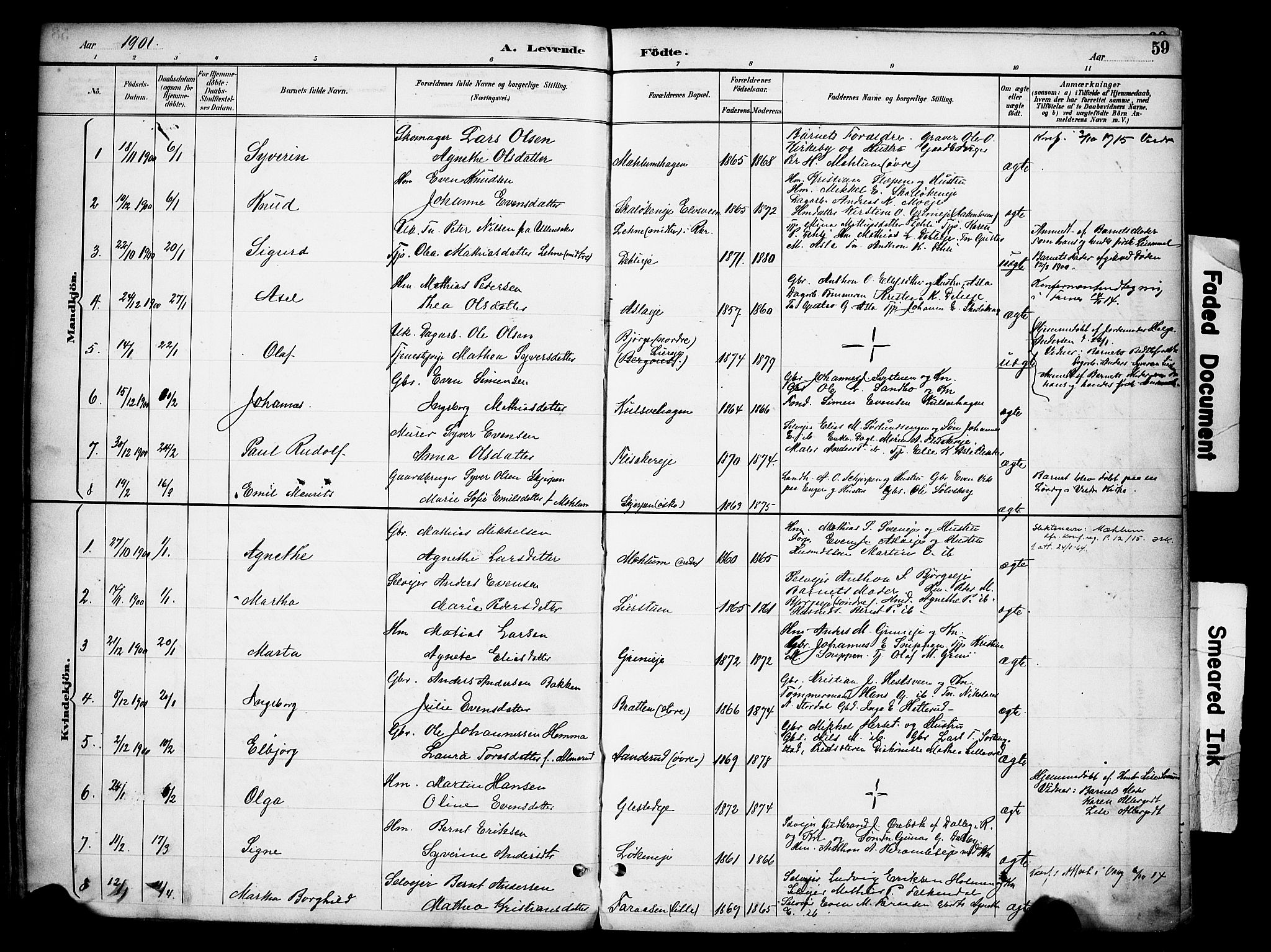 Ringsaker prestekontor, SAH/PREST-014/K/Ka/L0016: Parish register (official) no. 16, 1891-1904, p. 59