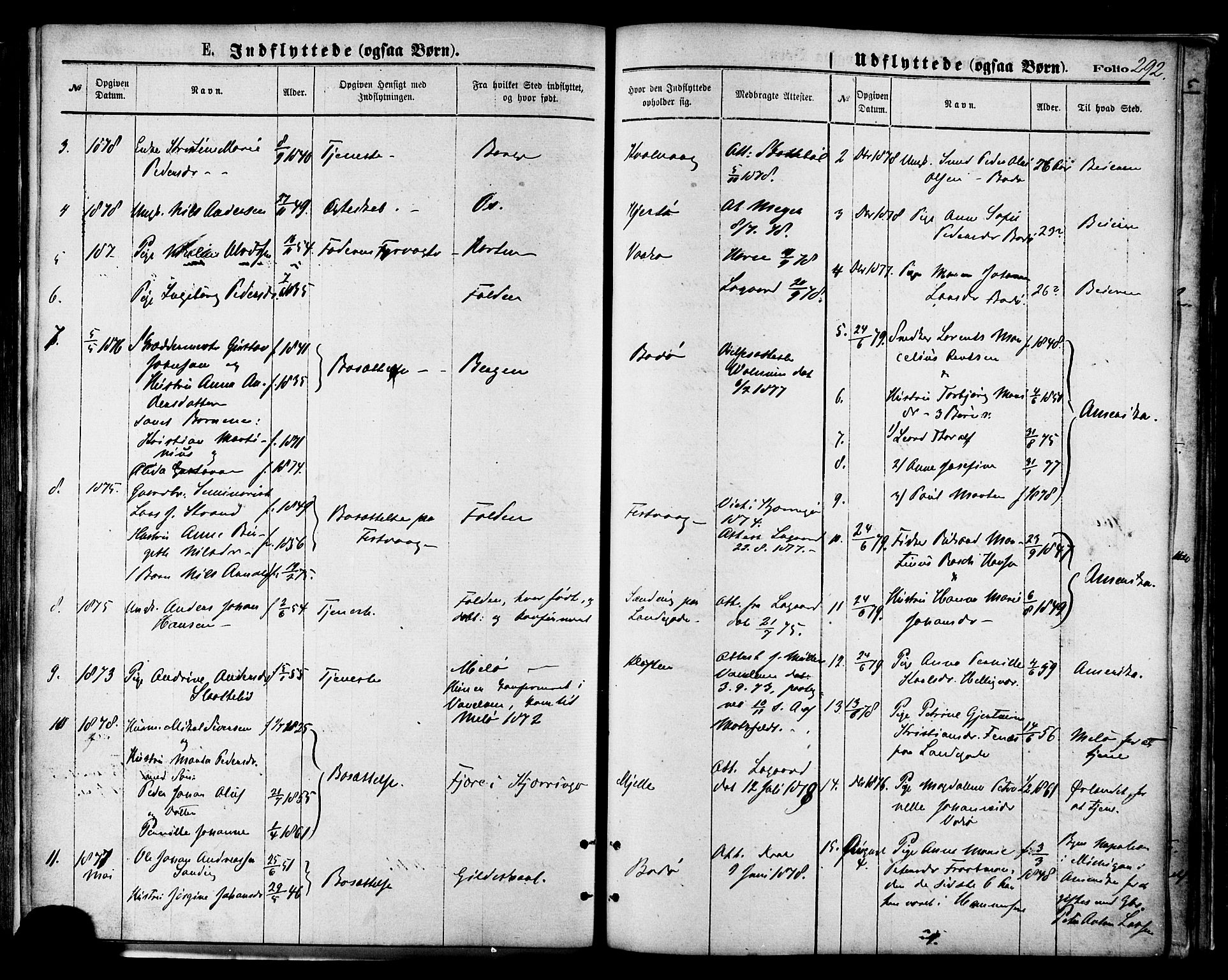 Ministerialprotokoller, klokkerbøker og fødselsregistre - Nordland, SAT/A-1459/801/L0009: Parish register (official) no. 801A09, 1876-1883, p. 292