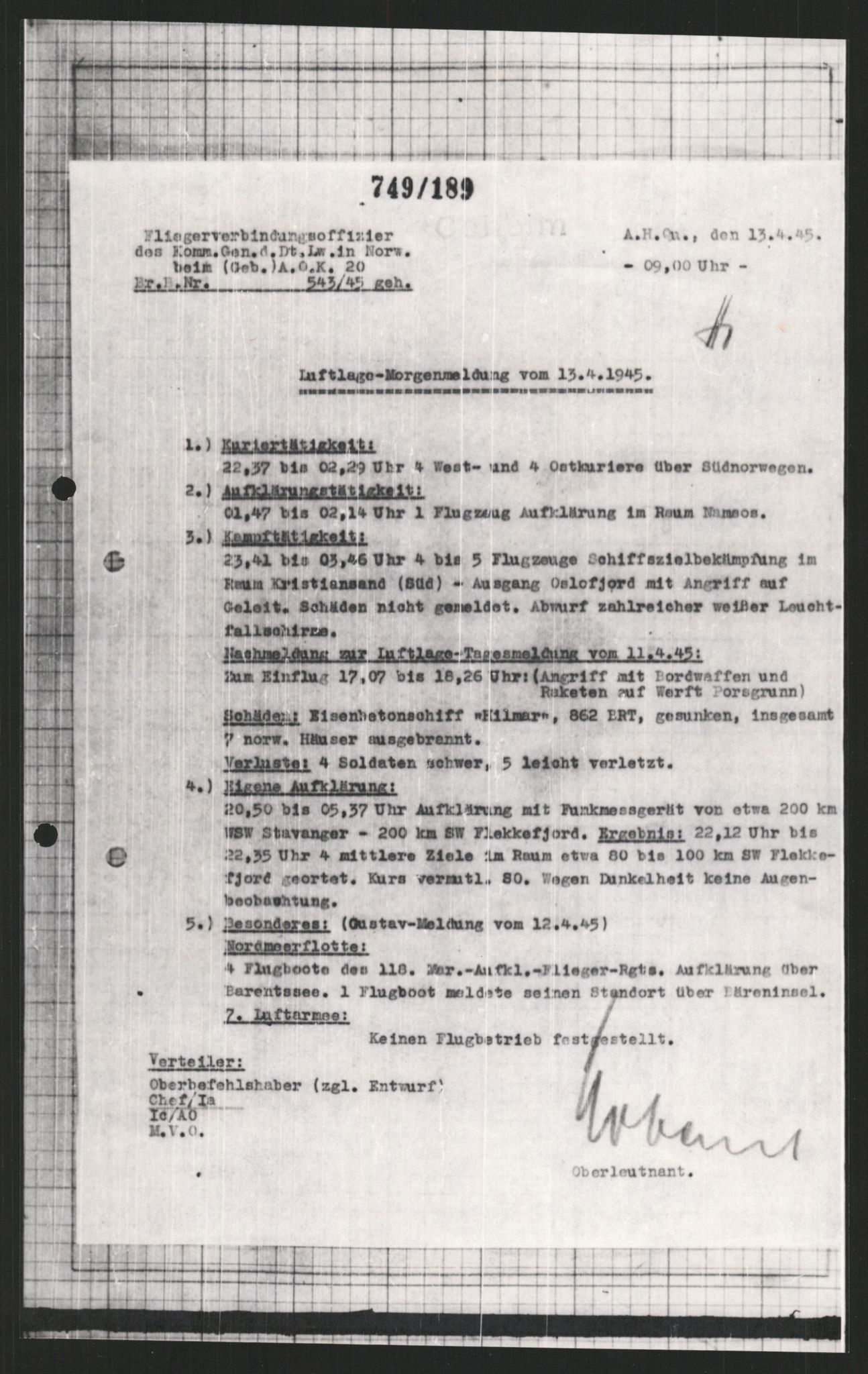 Forsvarets Overkommando. 2 kontor. Arkiv 11.4. Spredte tyske arkivsaker, AV/RA-RAFA-7031/D/Dar/Dara/L0009: Krigsdagbøker for 20. Gebirgs-Armee-Oberkommando (AOK 20), 1940-1945, p. 236