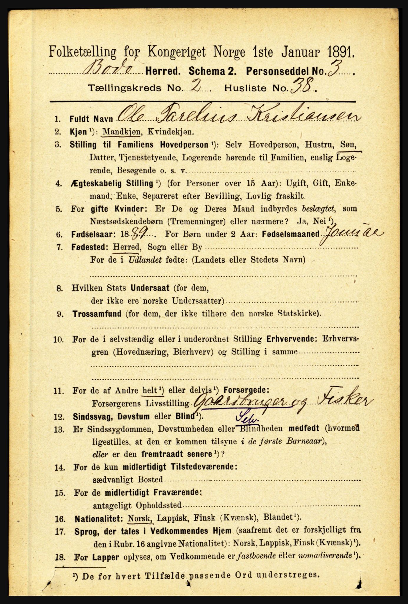 RA, 1891 census for 1843 Bodø, 1891, p. 934