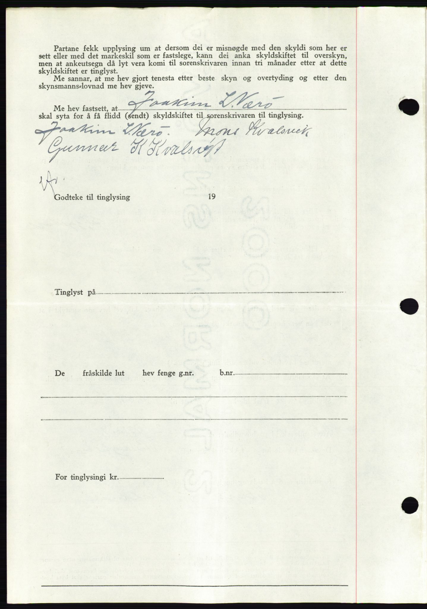 Søre Sunnmøre sorenskriveri, AV/SAT-A-4122/1/2/2C/L0078: Mortgage book no. 4A, 1946-1946, Diary no: : 245/1946