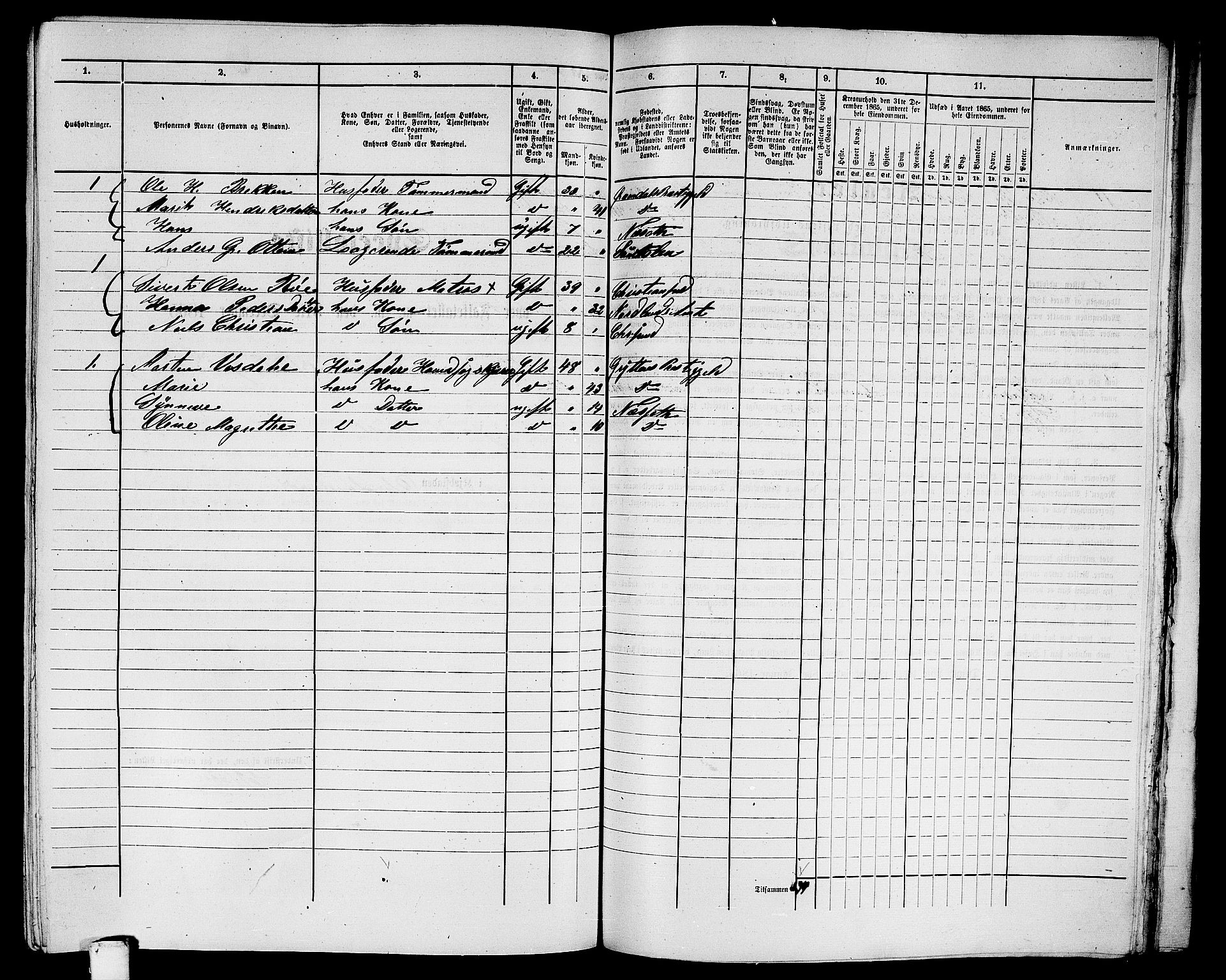 RA, 1865 census for Kristiansund/Kristiansund, 1865, p. 939