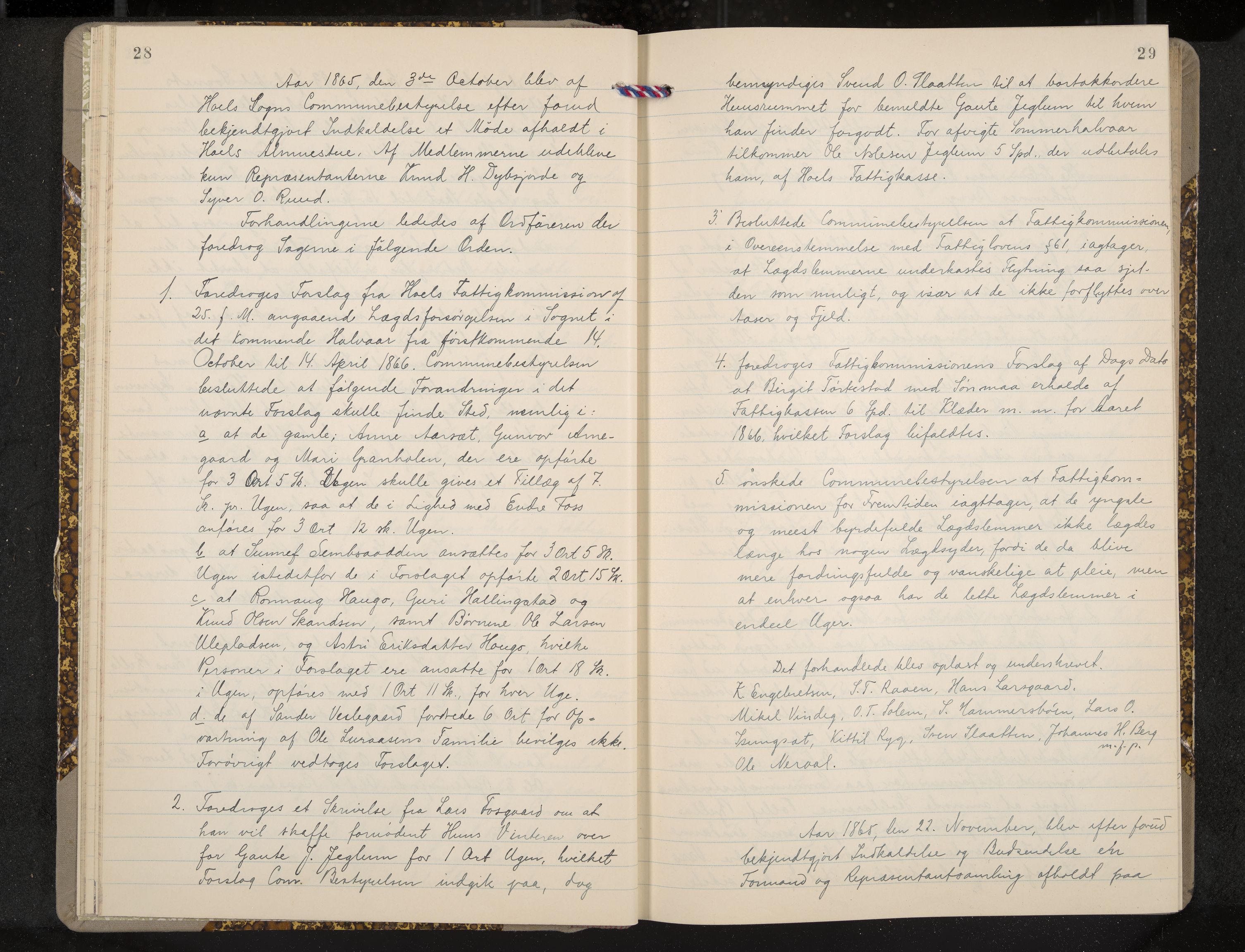 Ål formannskap og sentraladministrasjon, IKAK/0619021/A/Aa/L0003: Utskrift av møtebok, 1864-1880, p. 28-29