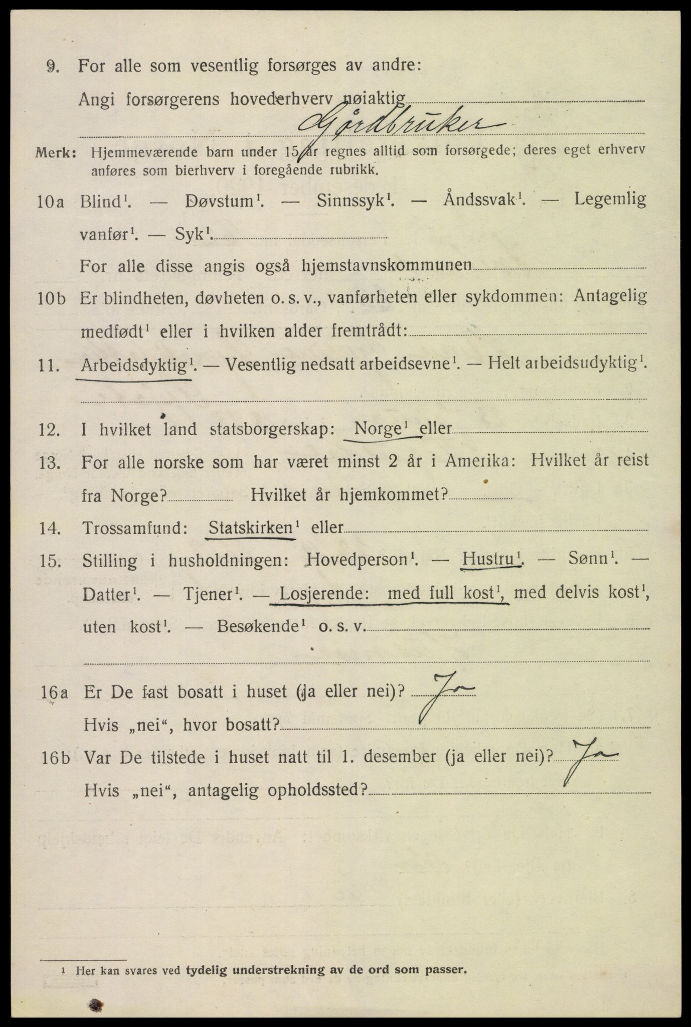 SAK, 1920 census for Iveland, 1920, p. 1908