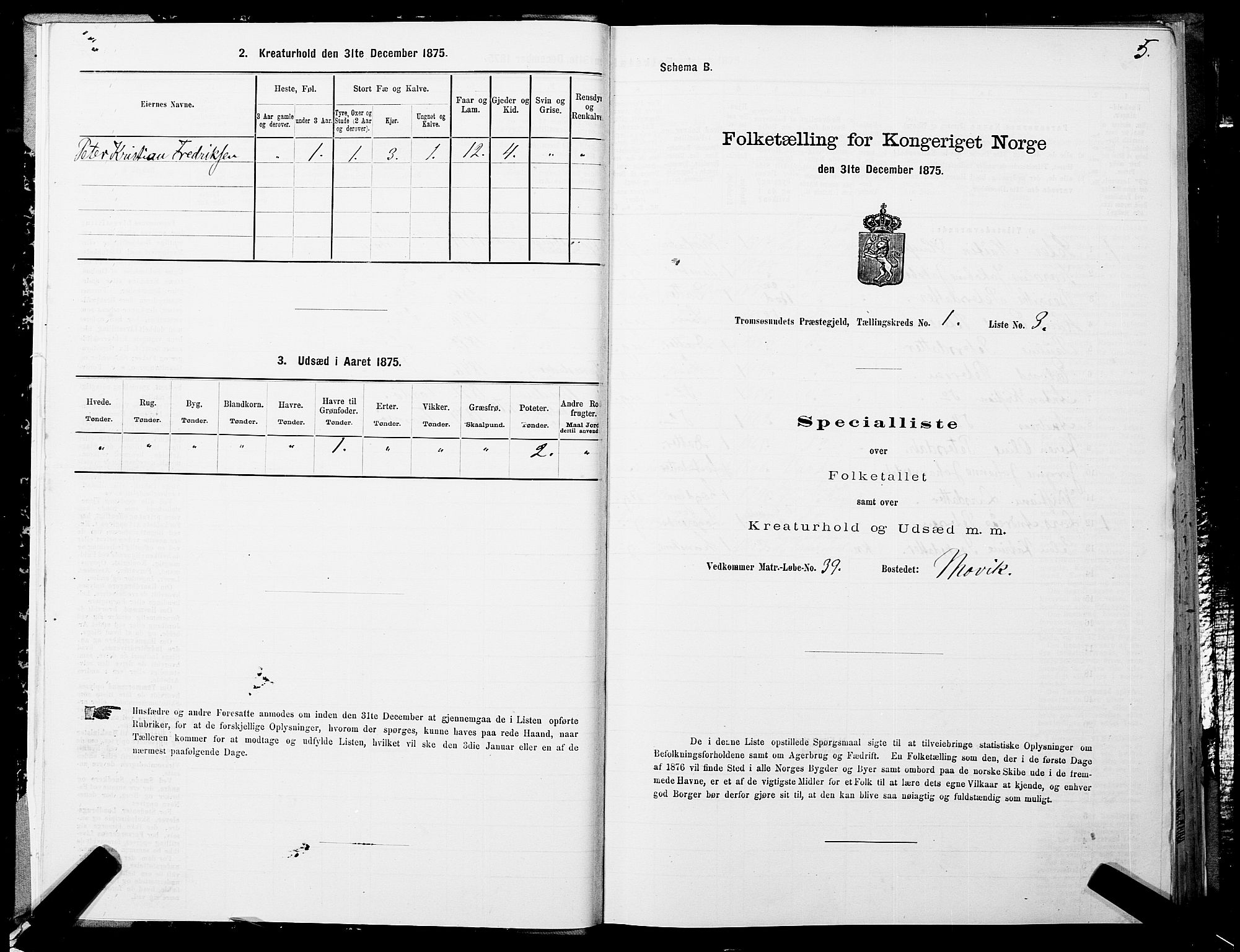 SATØ, 1875 census for 1934P Tromsøysund, 1875, p. 1005