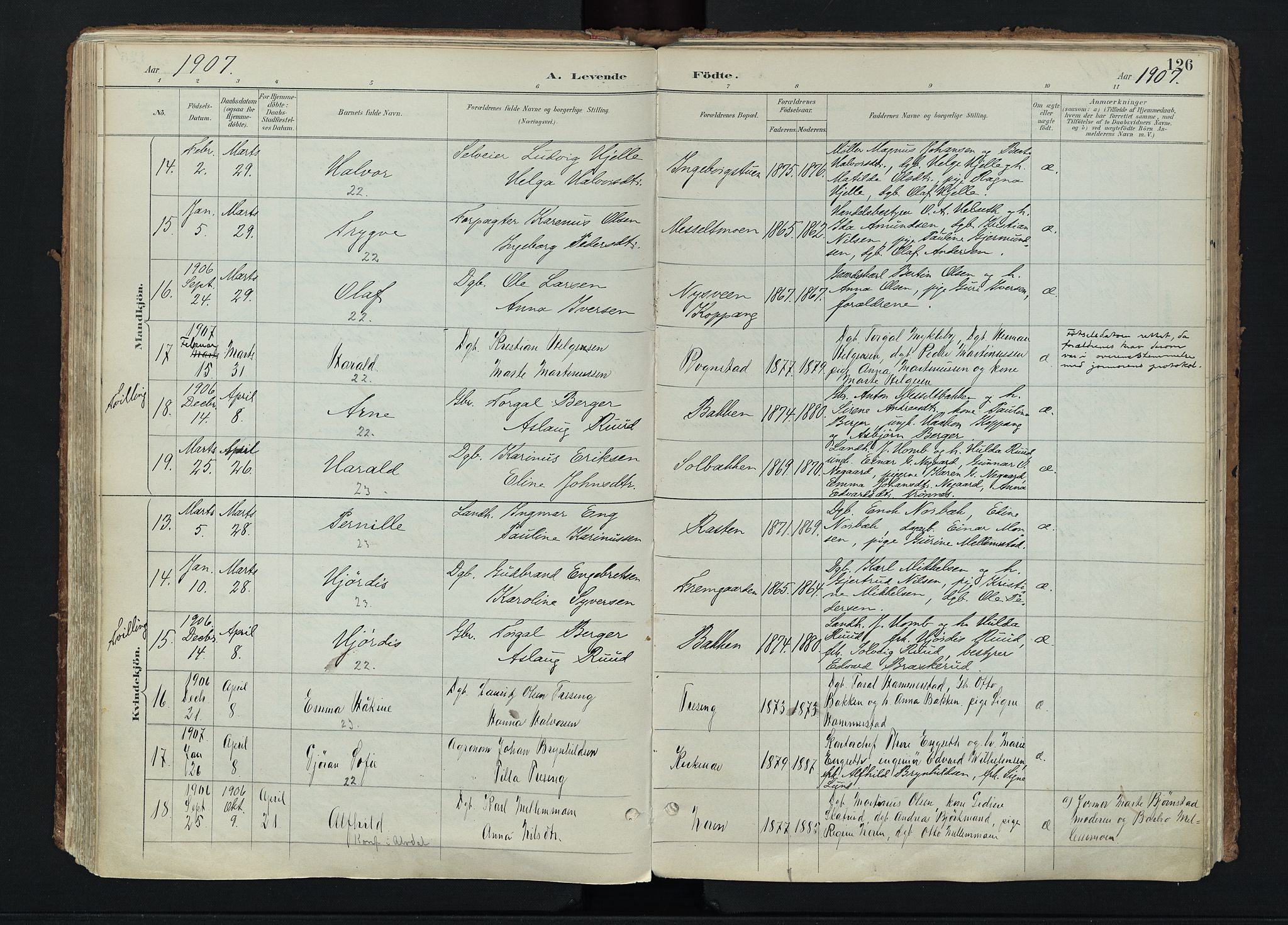 Stor-Elvdal prestekontor, AV/SAH-PREST-052/H/Ha/Haa/L0004: Parish register (official) no. 4, 1890-1922, p. 126