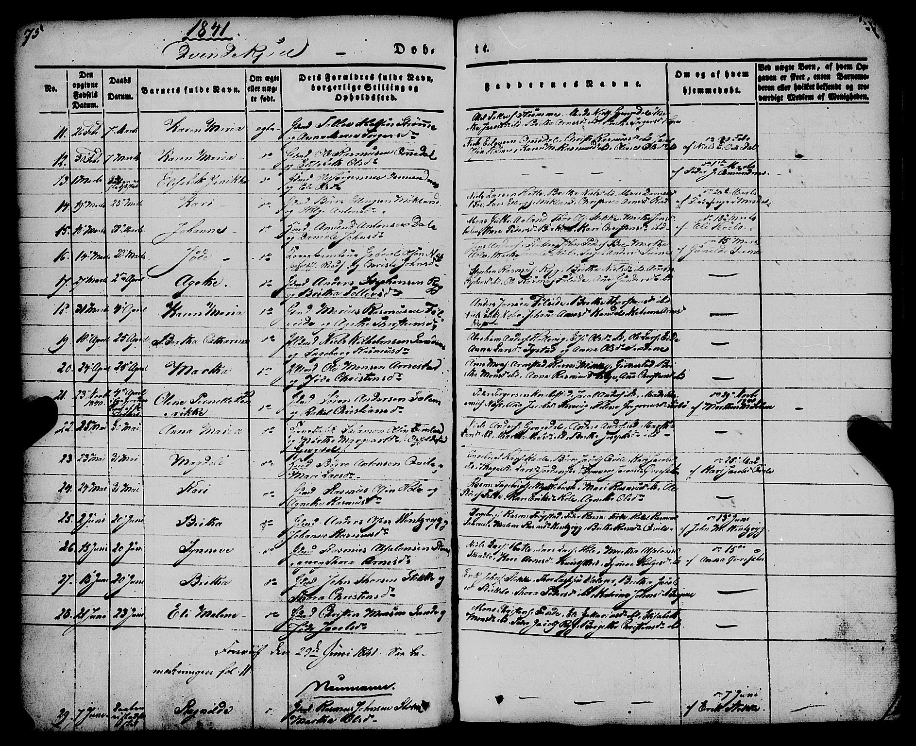 Gloppen sokneprestembete, AV/SAB-A-80101/H/Haa/Haaa/L0008: Parish register (official) no. A 8, 1837-1855, p. 75