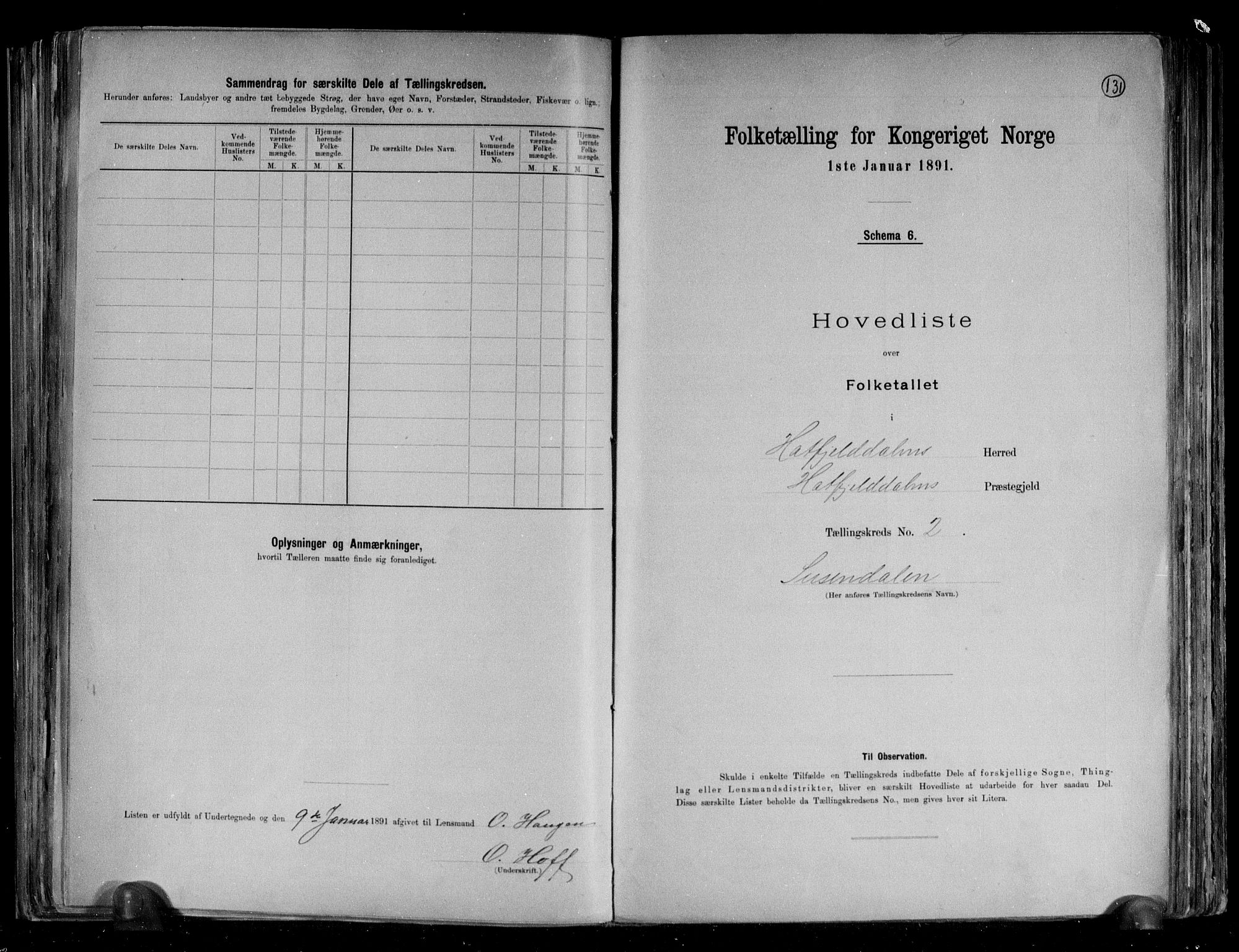 RA, 1891 census for 1826 Hattfjelldal, 1891, p. 6