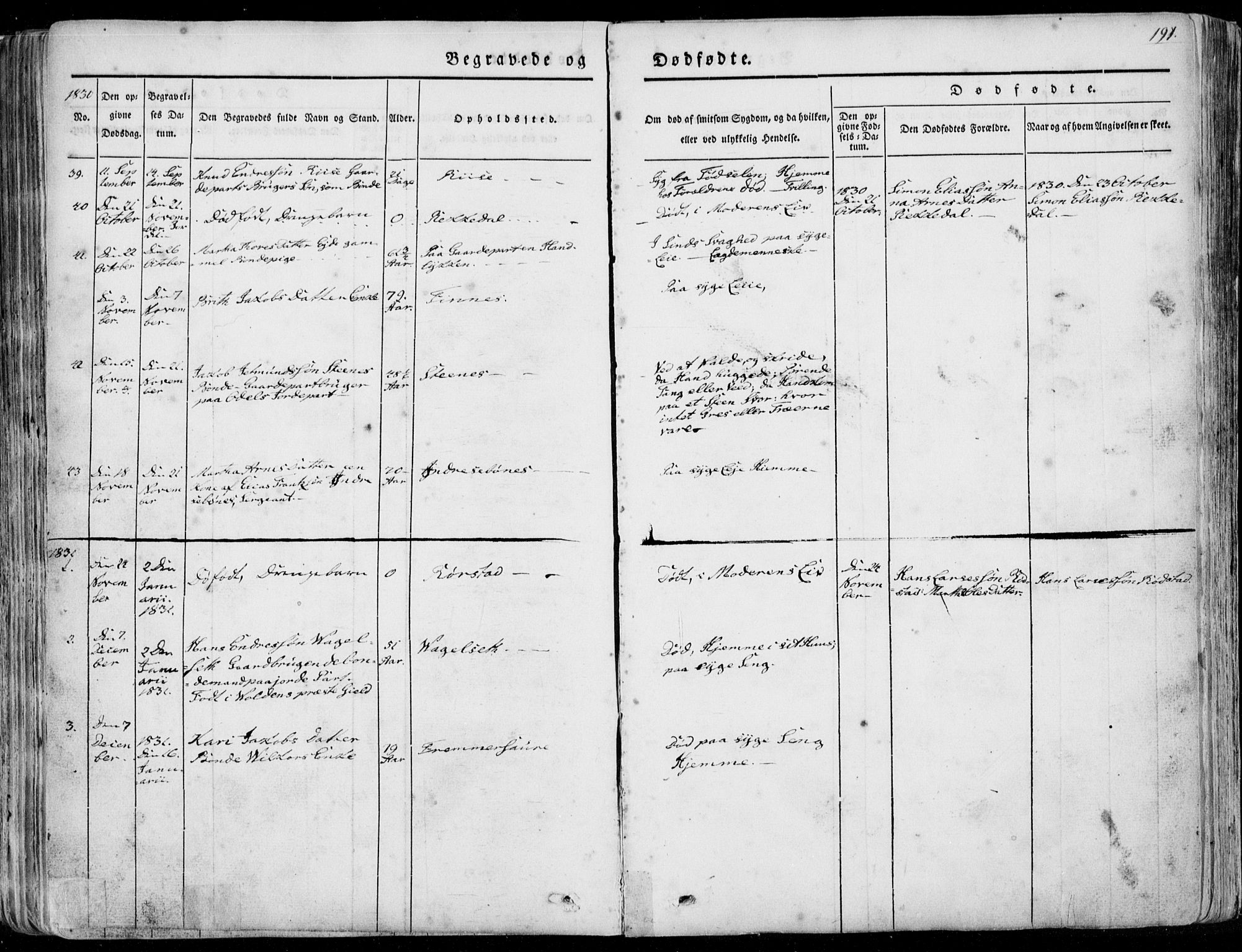 Ministerialprotokoller, klokkerbøker og fødselsregistre - Møre og Romsdal, SAT/A-1454/515/L0208: Parish register (official) no. 515A04, 1830-1846, p. 191