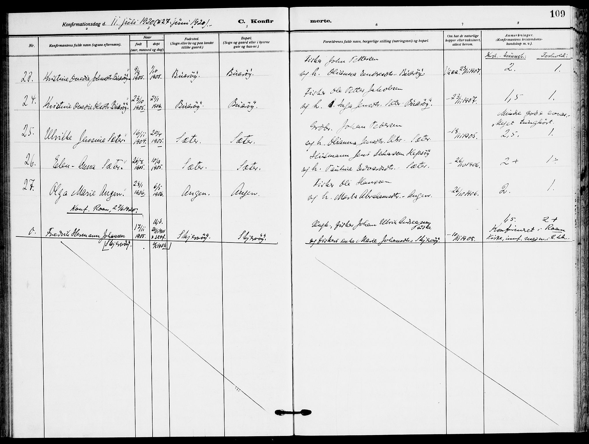 Ministerialprotokoller, klokkerbøker og fødselsregistre - Sør-Trøndelag, SAT/A-1456/658/L0724: Parish register (official) no. 658A03, 1912-1924, p. 109