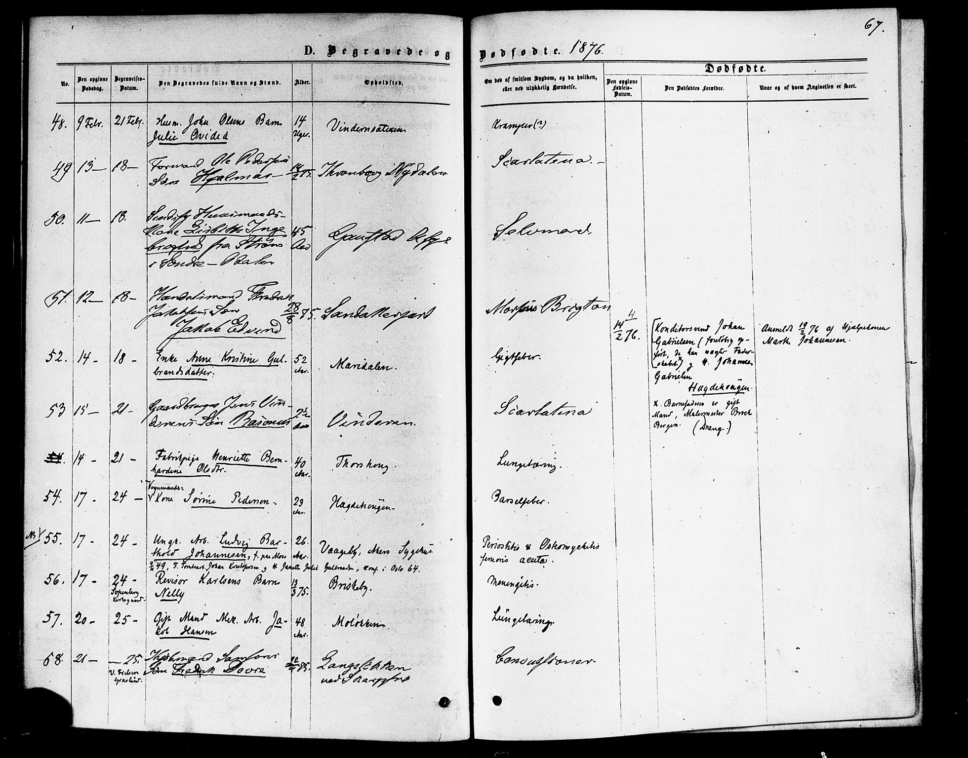 Vestre Aker prestekontor Kirkebøker, AV/SAO-A-10025/F/Fa/L0006: Parish register (official) no. 6, 1873-1886, p. 67