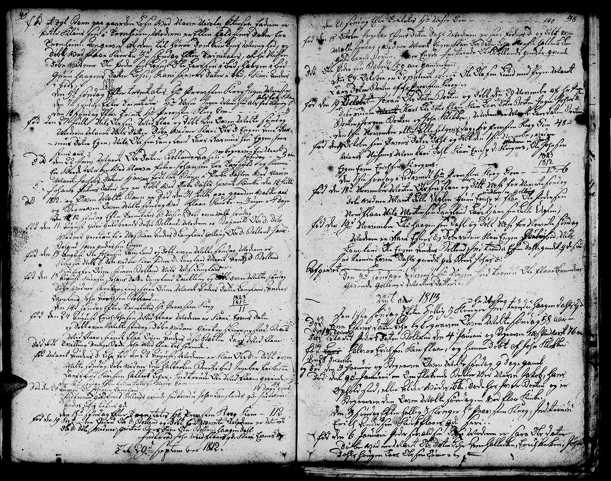 Ministerialprotokoller, klokkerbøker og fødselsregistre - Sør-Trøndelag, SAT/A-1456/693/L1120: Parish register (copy) no. 693C01, 1799-1816, p. 35-36