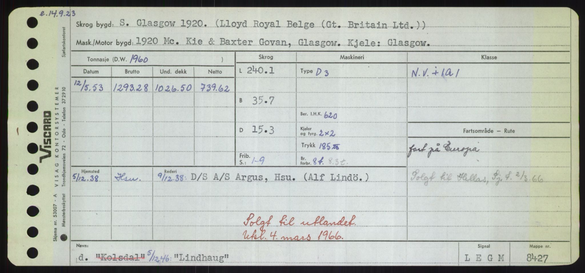 Sjøfartsdirektoratet med forløpere, Skipsmålingen, RA/S-1627/H/Hd/L0023: Fartøy, Lia-Løv, p. 135