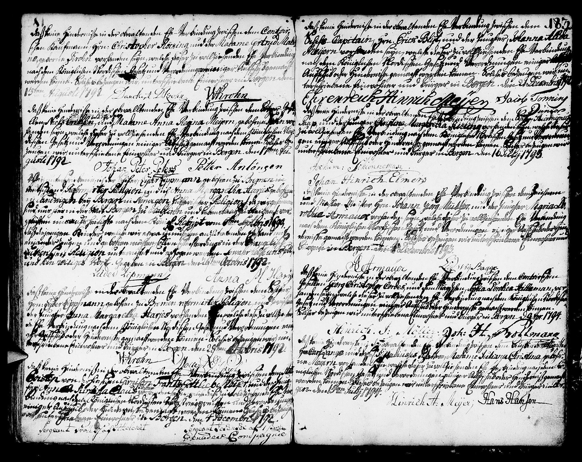 Mariakirken Sokneprestembete, AV/SAB-A-76901/H/Haa/L0003: Parish register (official) no. A 3, 1786-1815, p. 182