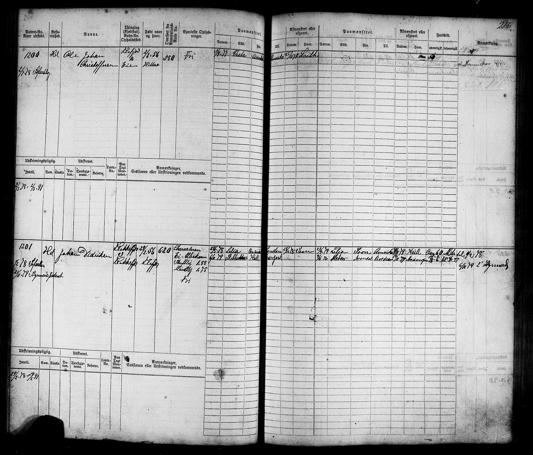 Flekkefjord mønstringskrets, AV/SAK-2031-0018/F/Fb/L0009: Hovedrulle nr 771-1533, Æ-6, 1868-1900, p. 224