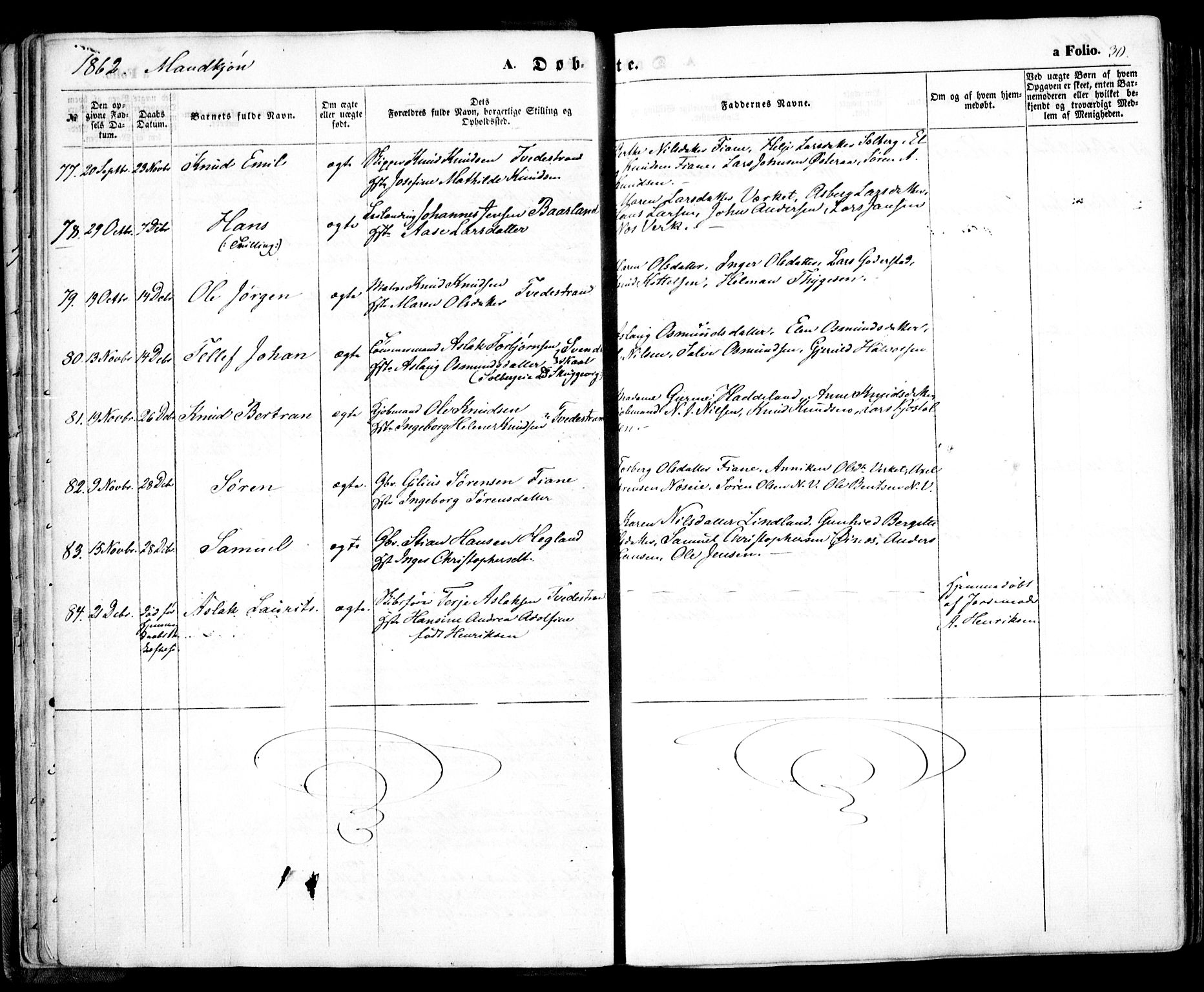 Holt sokneprestkontor, AV/SAK-1111-0021/F/Fa/L0009: Parish register (official) no. A 9, 1861-1871, p. 30