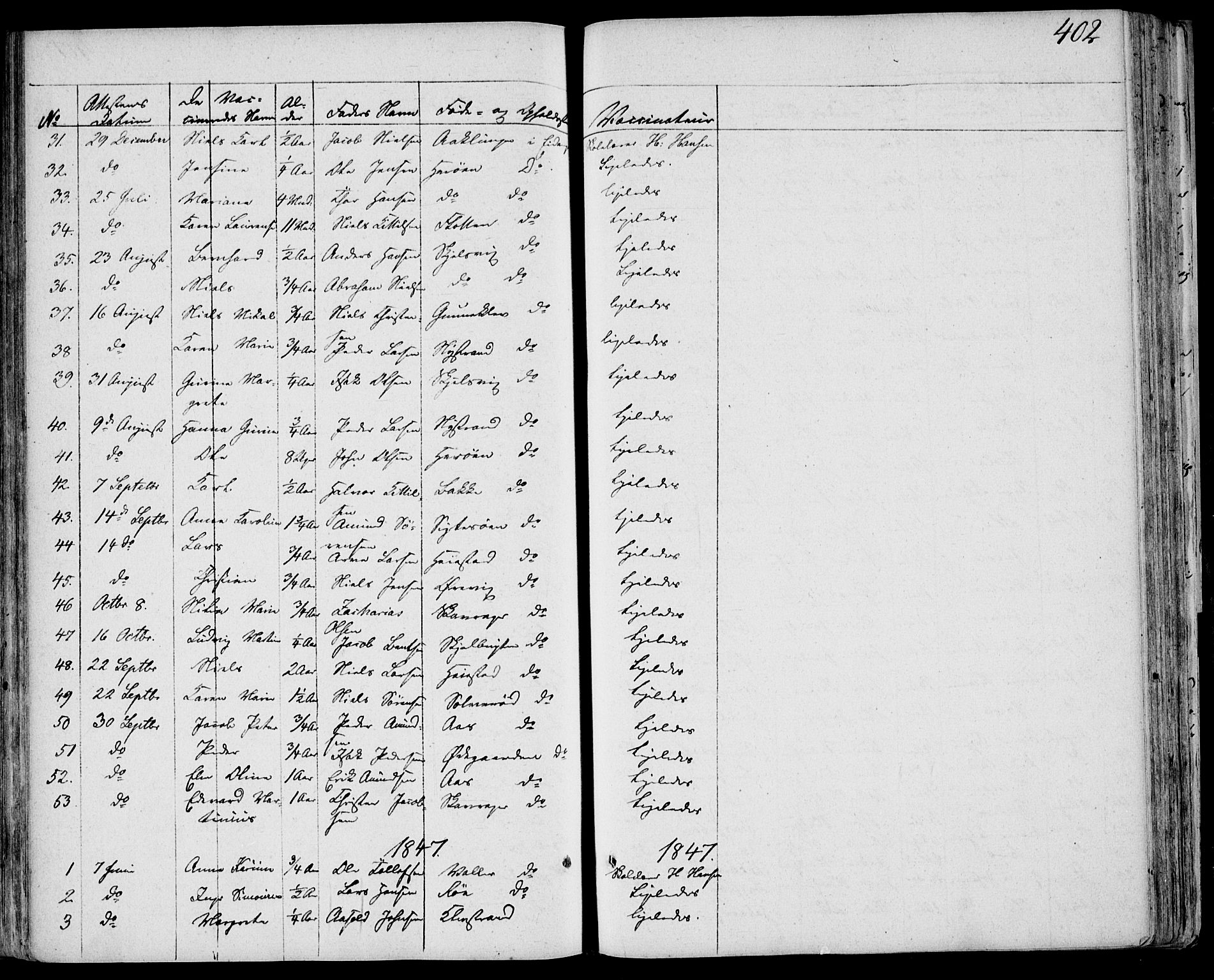 Eidanger kirkebøker, SAKO/A-261/F/Fa/L0008: Parish register (official) no. 8, 1831-1858, p. 402