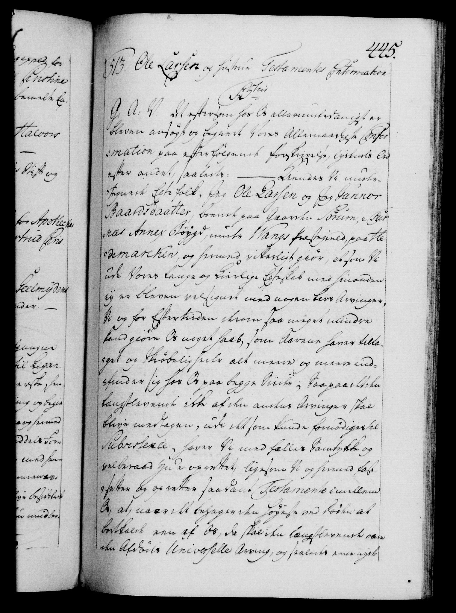 Danske Kanselli 1572-1799, AV/RA-EA-3023/F/Fc/Fca/Fcaa/L0042: Norske registre, 1763-1766, p. 445a