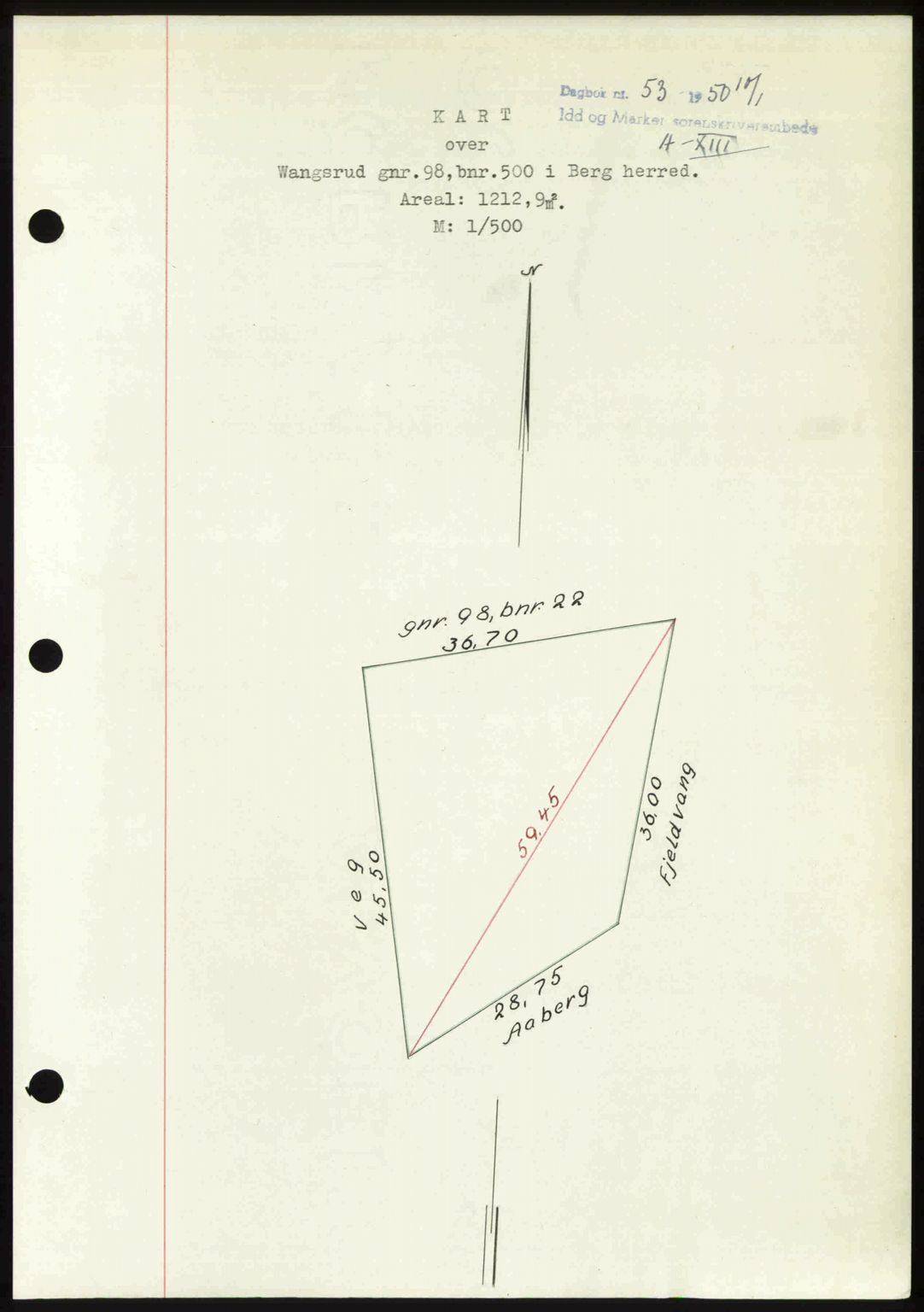 Idd og Marker sorenskriveri, AV/SAO-A-10283/G/Gb/Gbb/L0013: Mortgage book no. A13, 1949-1950, Diary no: : 53/1950