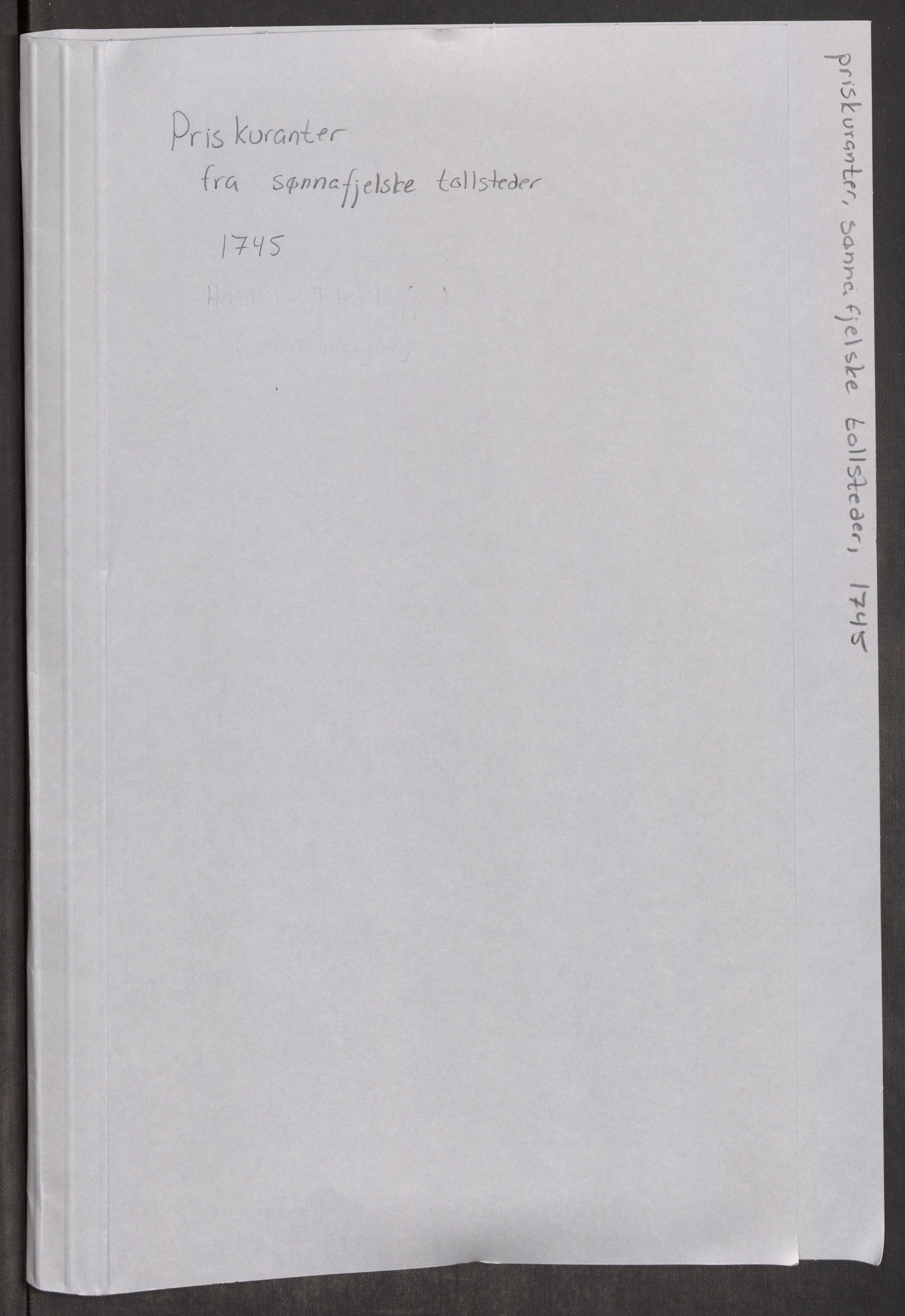 Rentekammeret inntil 1814, Realistisk ordnet avdeling, RA/EA-4070/Oe/L0003: [Ø1]: Priskuranter, 1745-1748, p. 2