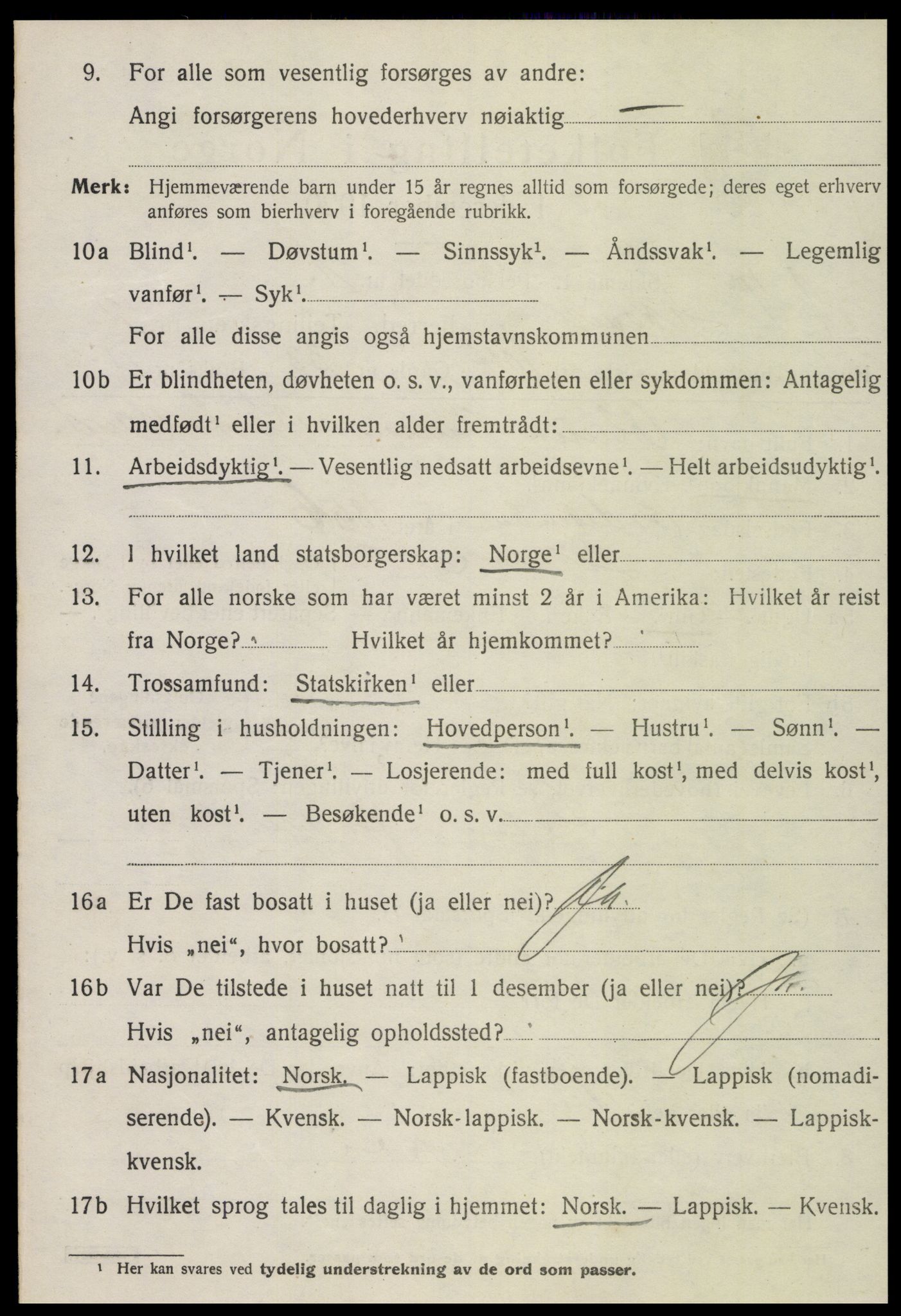 SAT, 1920 census for Leksvik, 1920, p. 2875