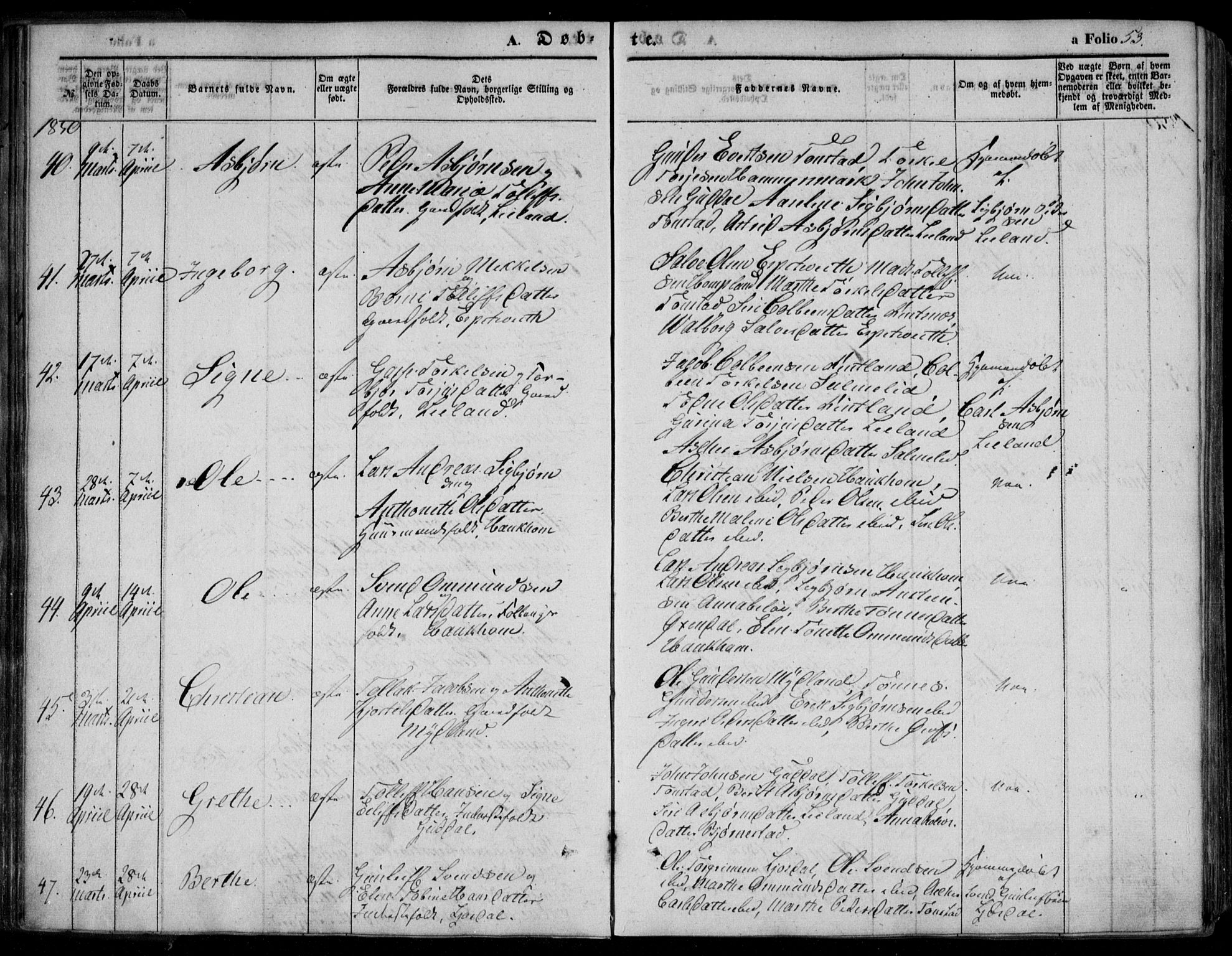 Bakke sokneprestkontor, AV/SAK-1111-0002/F/Fa/Faa/L0005: Parish register (official) no. A 5, 1847-1855, p. 53