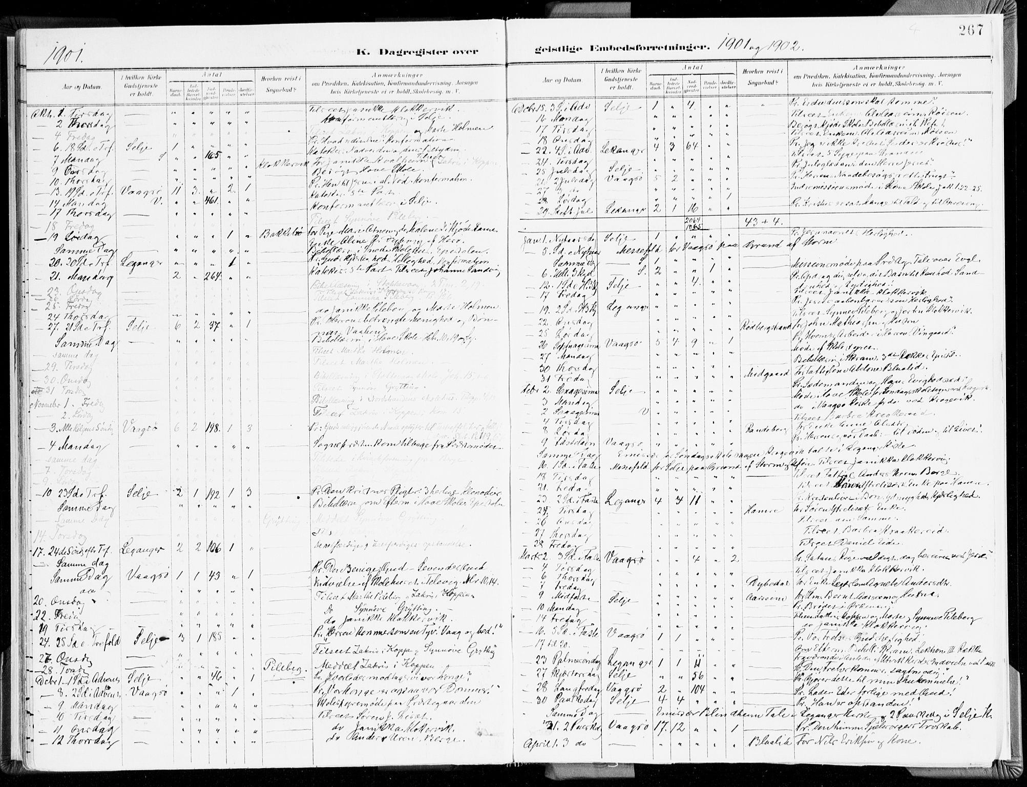 Selje sokneprestembete, AV/SAB-A-99938/H/Ha/Haa/Haab: Parish register (official) no. B 2, 1891-1907, p. 267