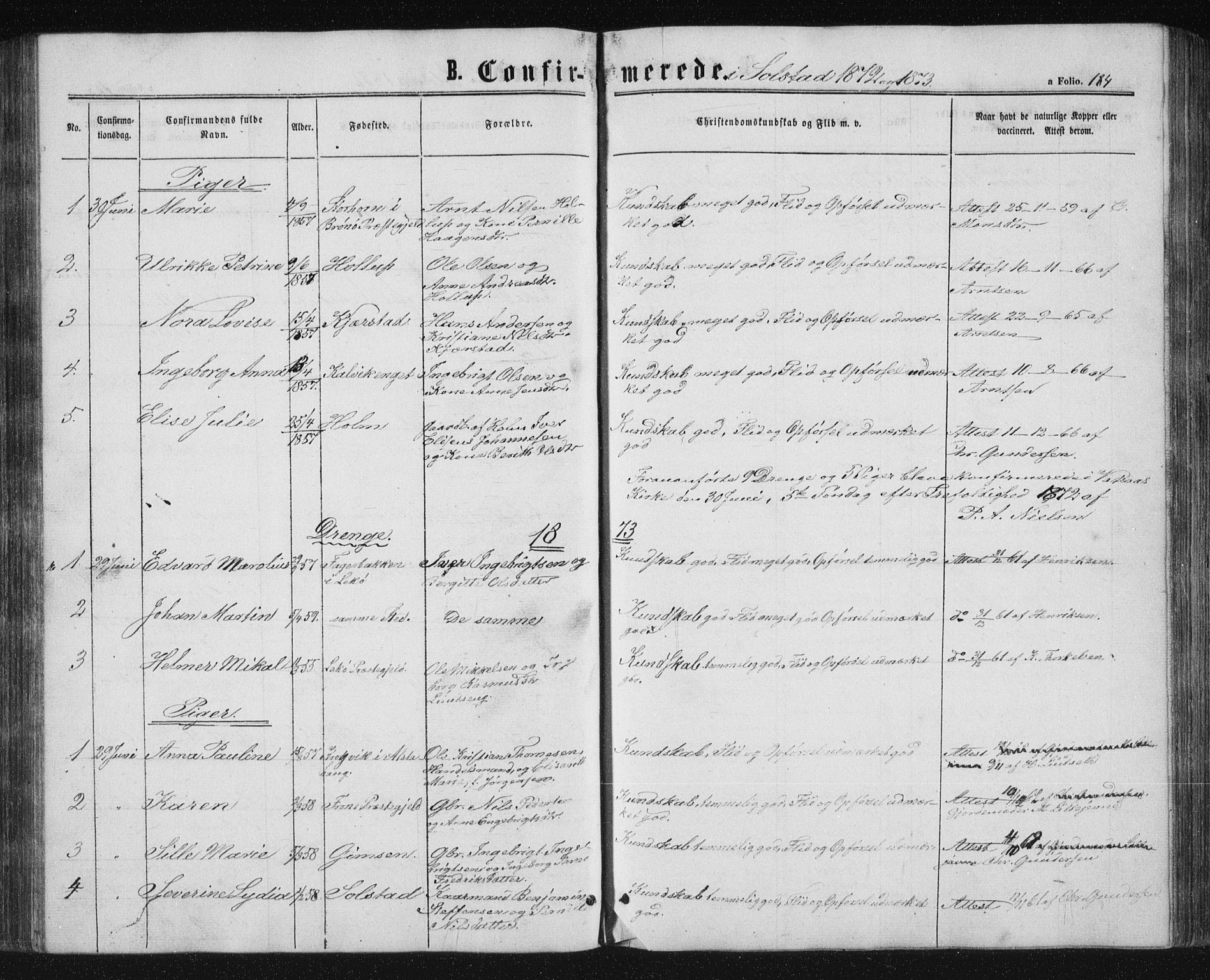 Ministerialprotokoller, klokkerbøker og fødselsregistre - Nordland, AV/SAT-A-1459/810/L0159: Parish register (copy) no. 810C02 /2, 1863-1883, p. 184