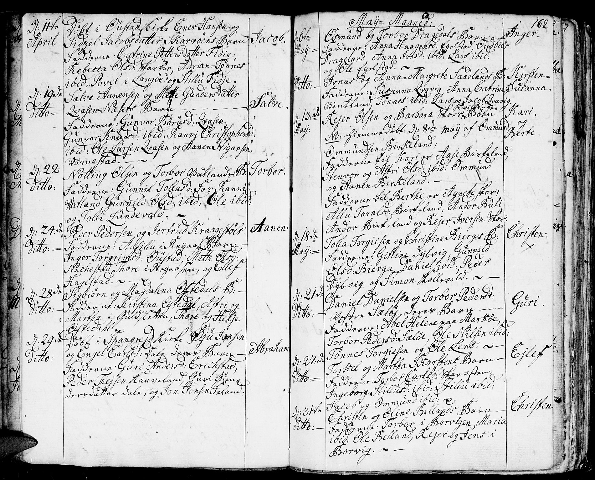 Lyngdal sokneprestkontor, AV/SAK-1111-0029/F/Fa/Fac/L0001: Parish register (official) no. A 1, 1727-1779, p. 162