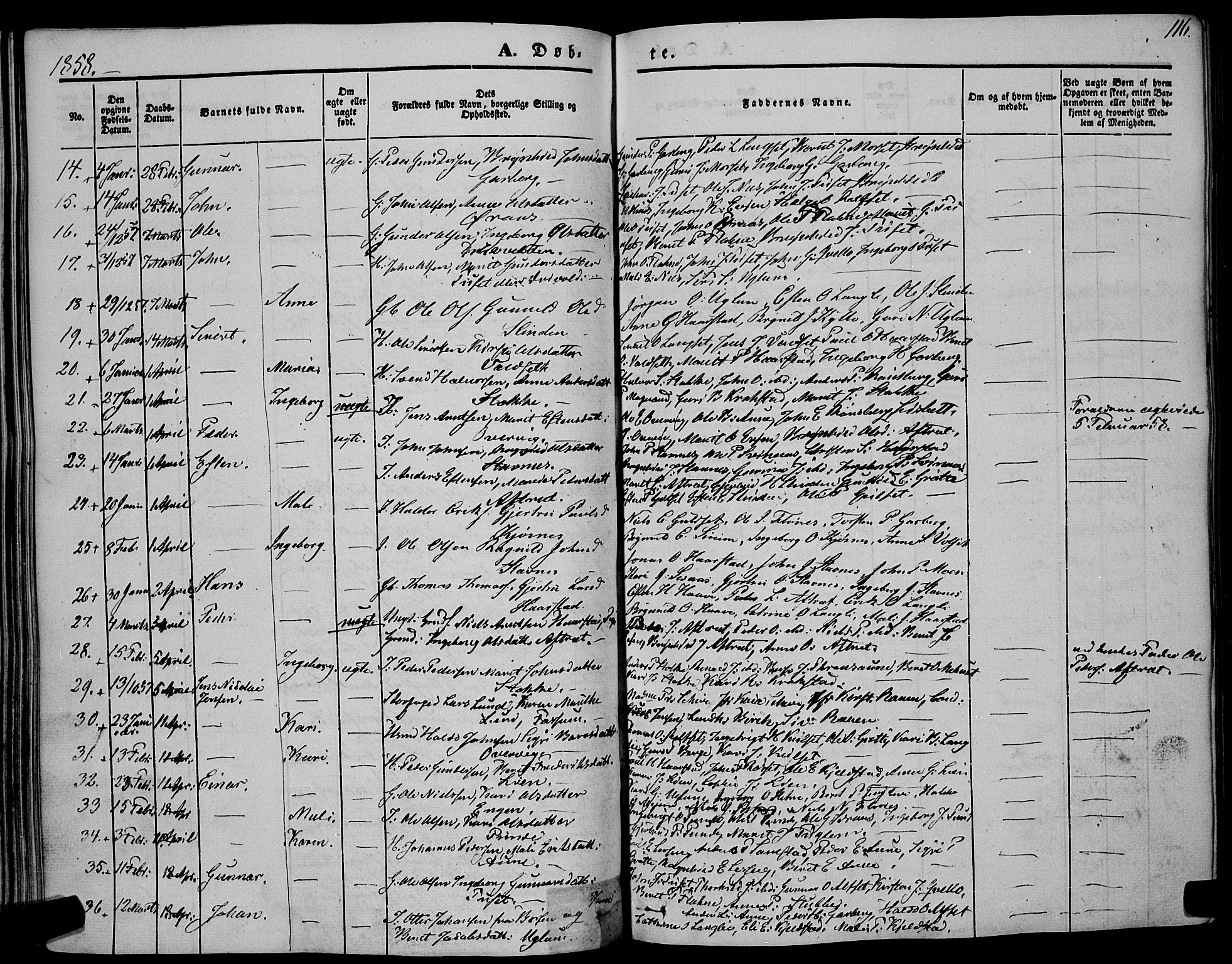Ministerialprotokoller, klokkerbøker og fødselsregistre - Sør-Trøndelag, SAT/A-1456/695/L1145: Parish register (official) no. 695A06 /1, 1843-1859, p. 116