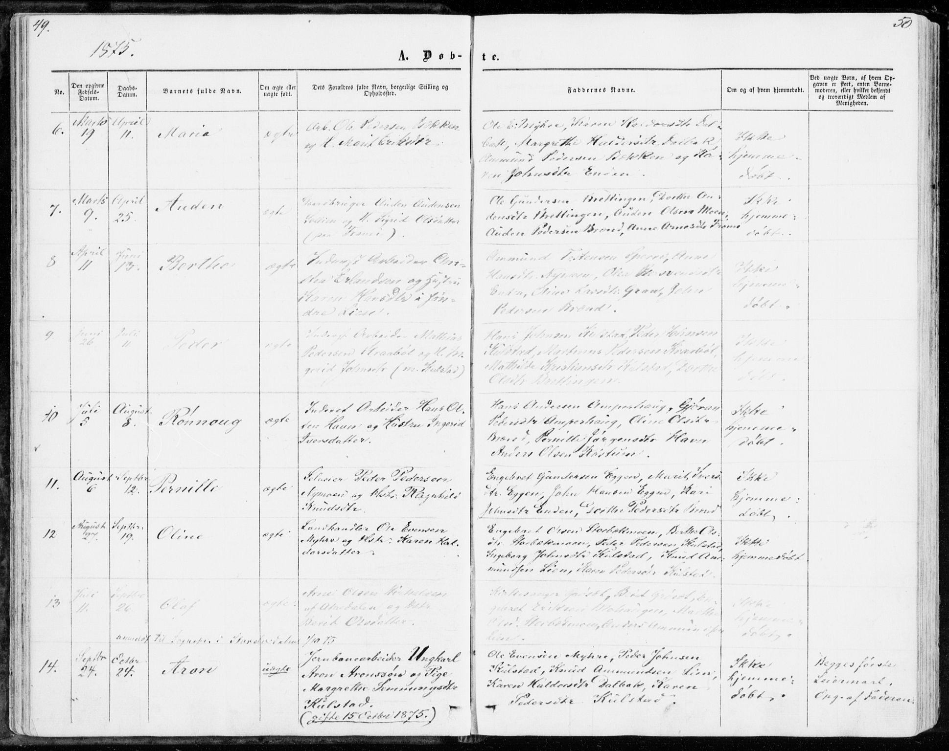 Sollia prestekontor, SAH/PREST-050/H/Ha/Haa/L0001: Parish register (official) no. 1, 1856-1885, p. 49-50