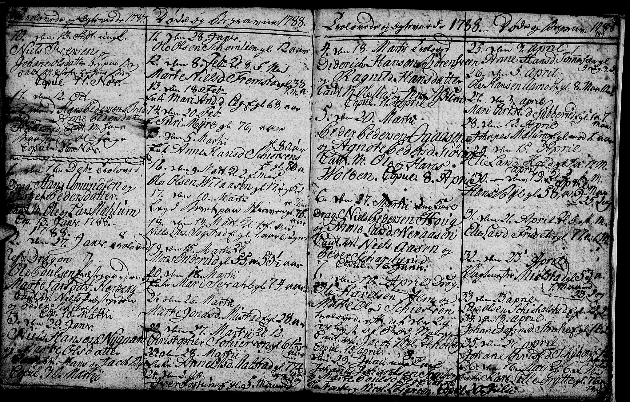 Vardal prestekontor, SAH/PREST-100/H/Ha/Hab/L0001: Parish register (copy) no. 1, 1771-1790, p. 188-189