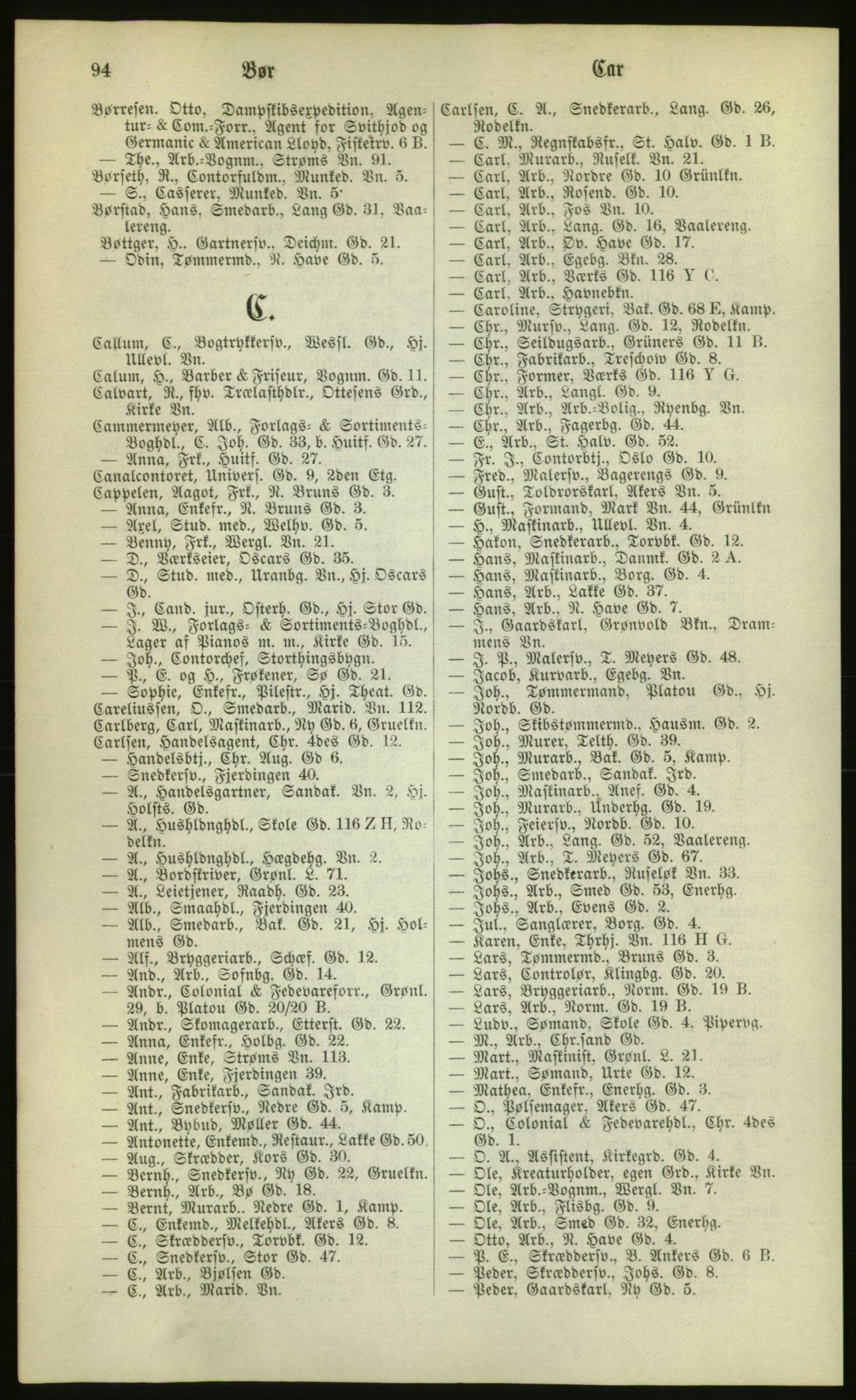 Kristiania/Oslo adressebok, PUBL/-, 1880, p. 94