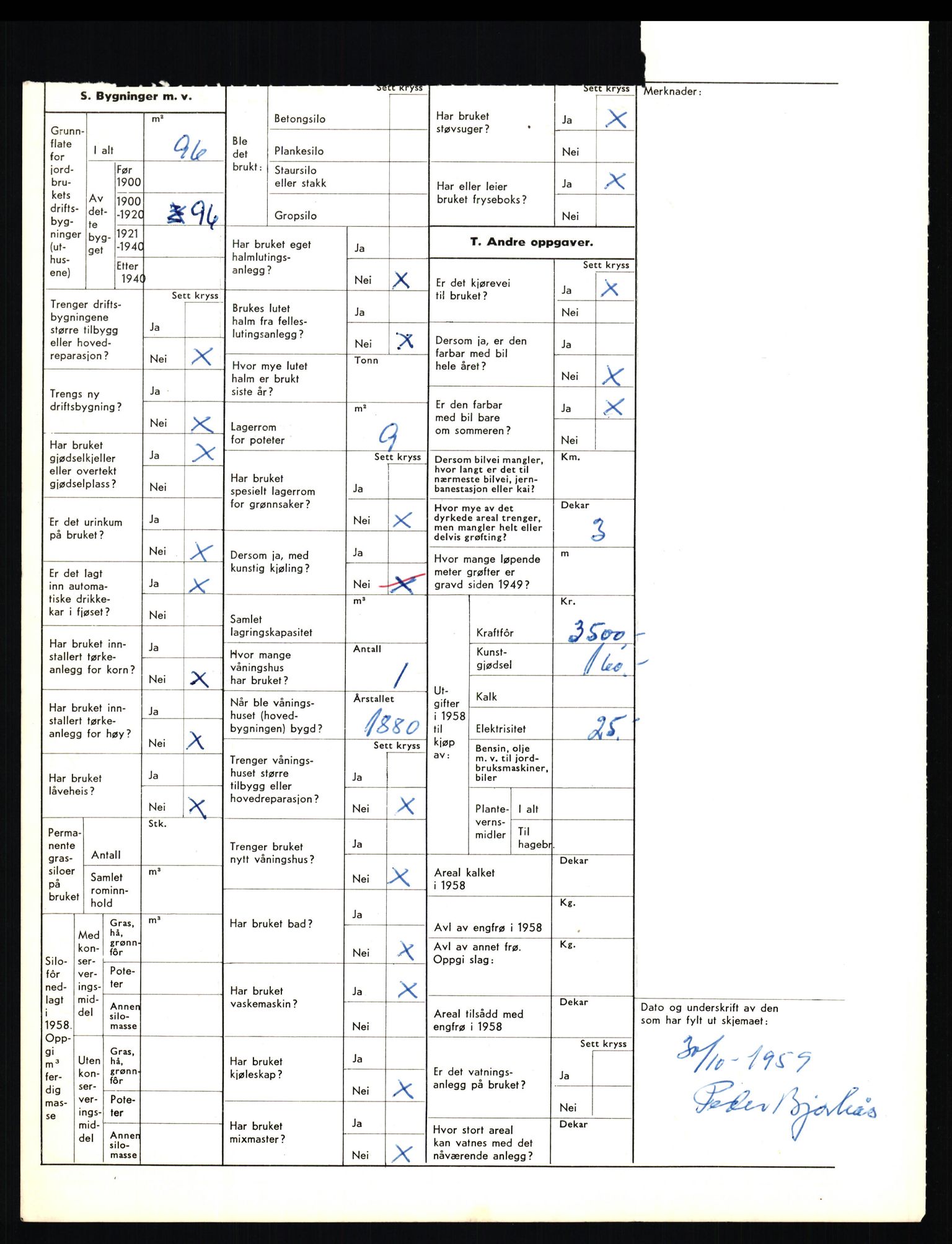 Statistisk sentralbyrå, Næringsøkonomiske emner, Jordbruk, skogbruk, jakt, fiske og fangst, AV/RA-S-2234/G/Gd/L0656: Troms: 1924 Målselv (kl. 0-3) og 1925 Sørreisa, 1959, p. 1477