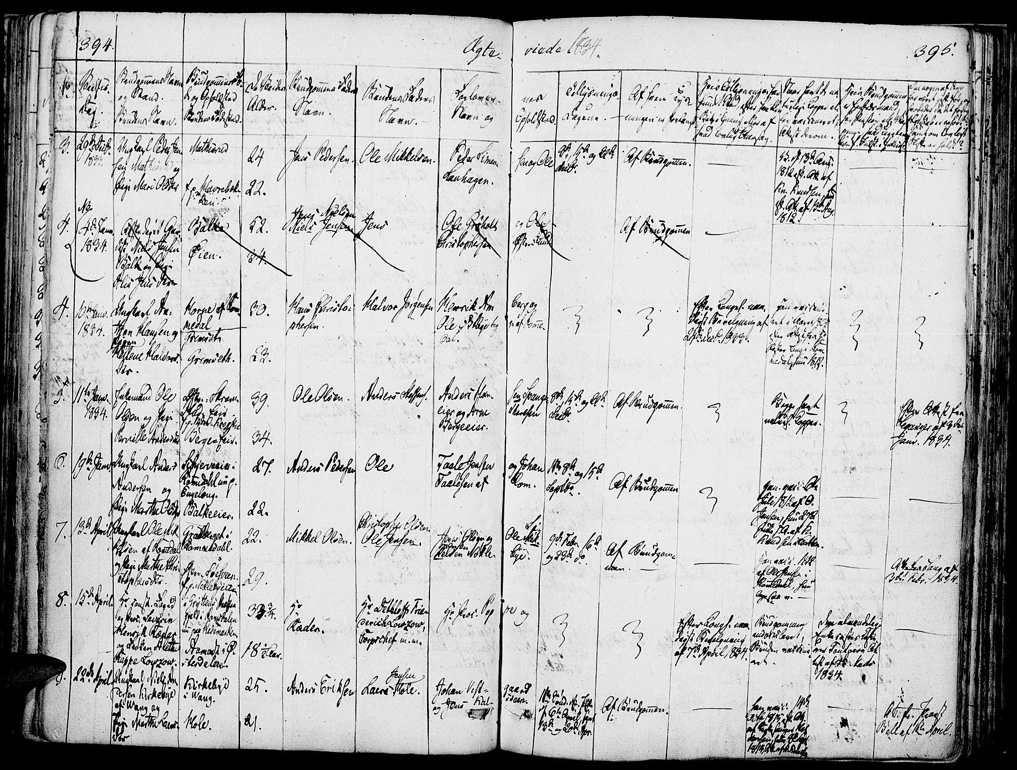 Løten prestekontor, SAH/PREST-022/K/Ka/L0006: Parish register (official) no. 6, 1832-1849, p. 394-395