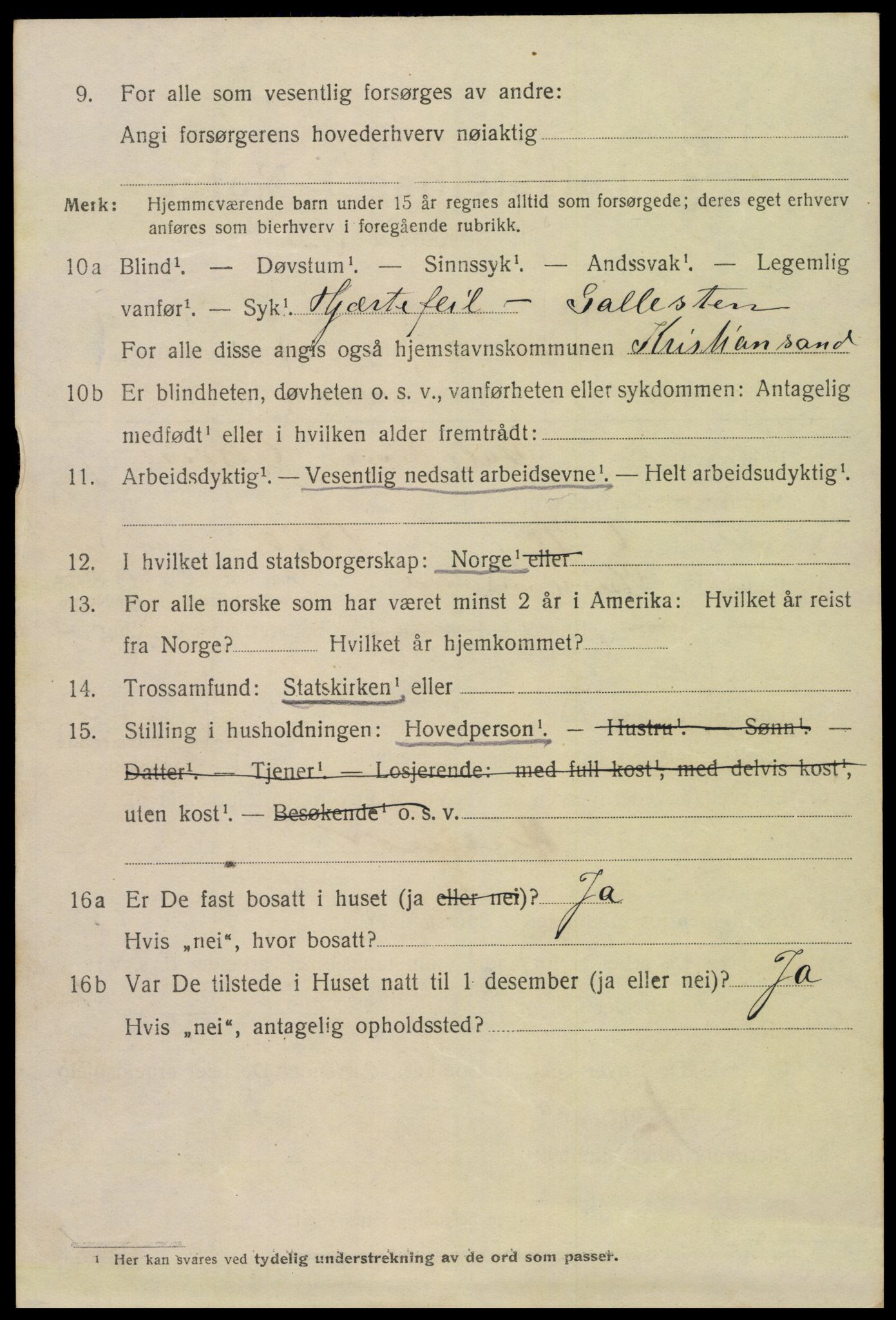 SAK, 1920 census for Kristiansand, 1920, p. 23594