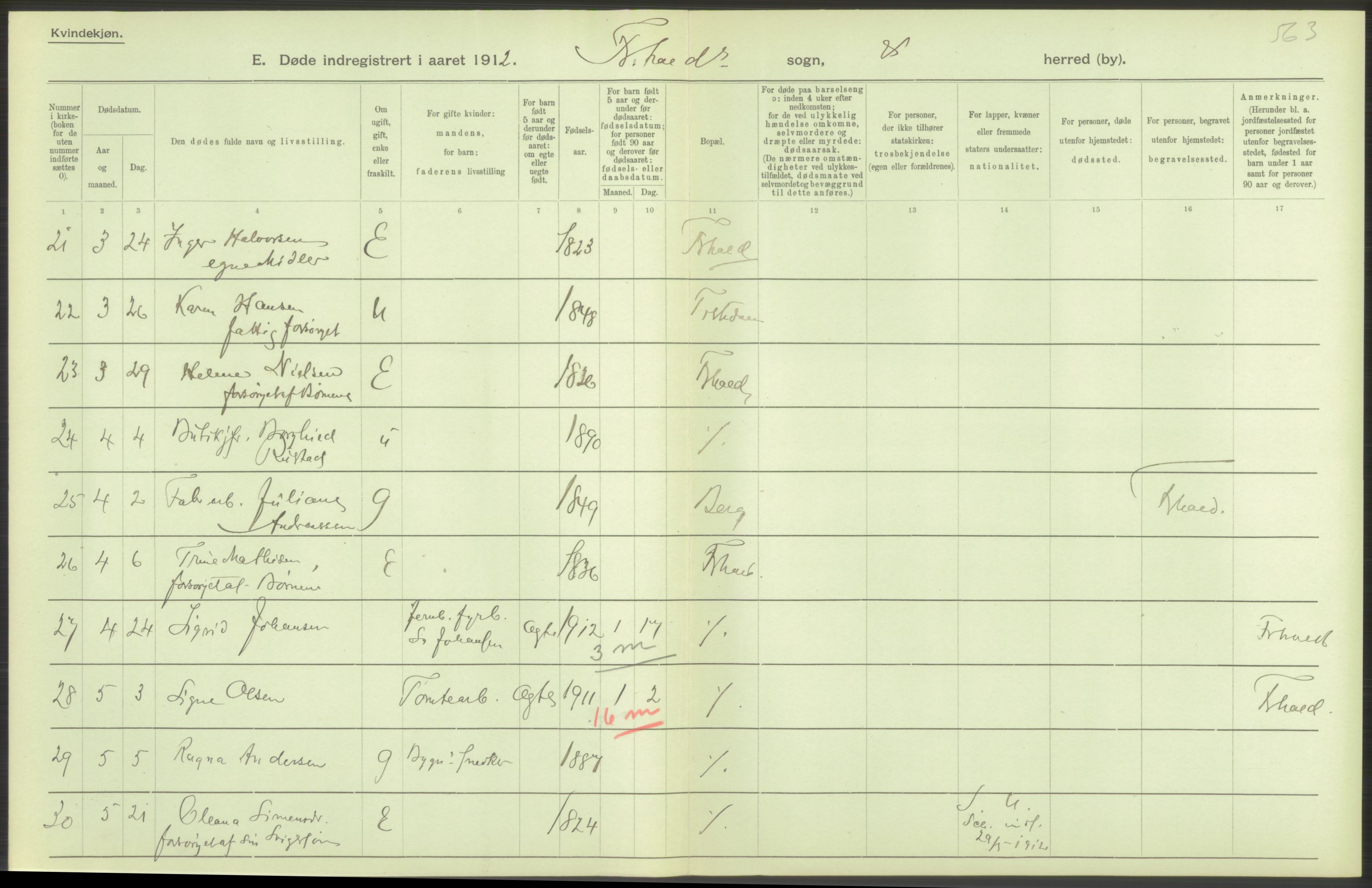 Statistisk sentralbyrå, Sosiodemografiske emner, Befolkning, AV/RA-S-2228/D/Df/Dfb/Dfbb/L0003: Smålenenes amt:  Døde. Bygder og byer., 1912, p. 84