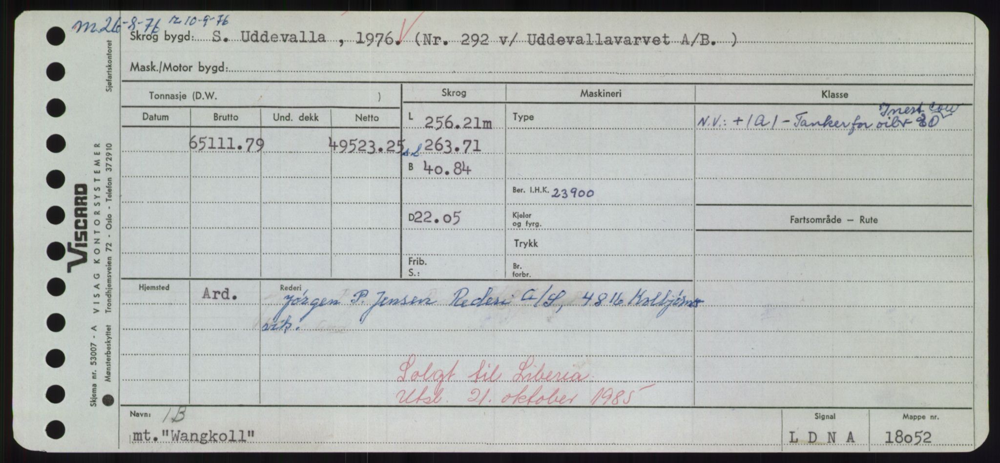 Sjøfartsdirektoratet med forløpere, Skipsmålingen, RA/S-1627/H/Hd/L0042: Fartøy, Vi-We, p. 245