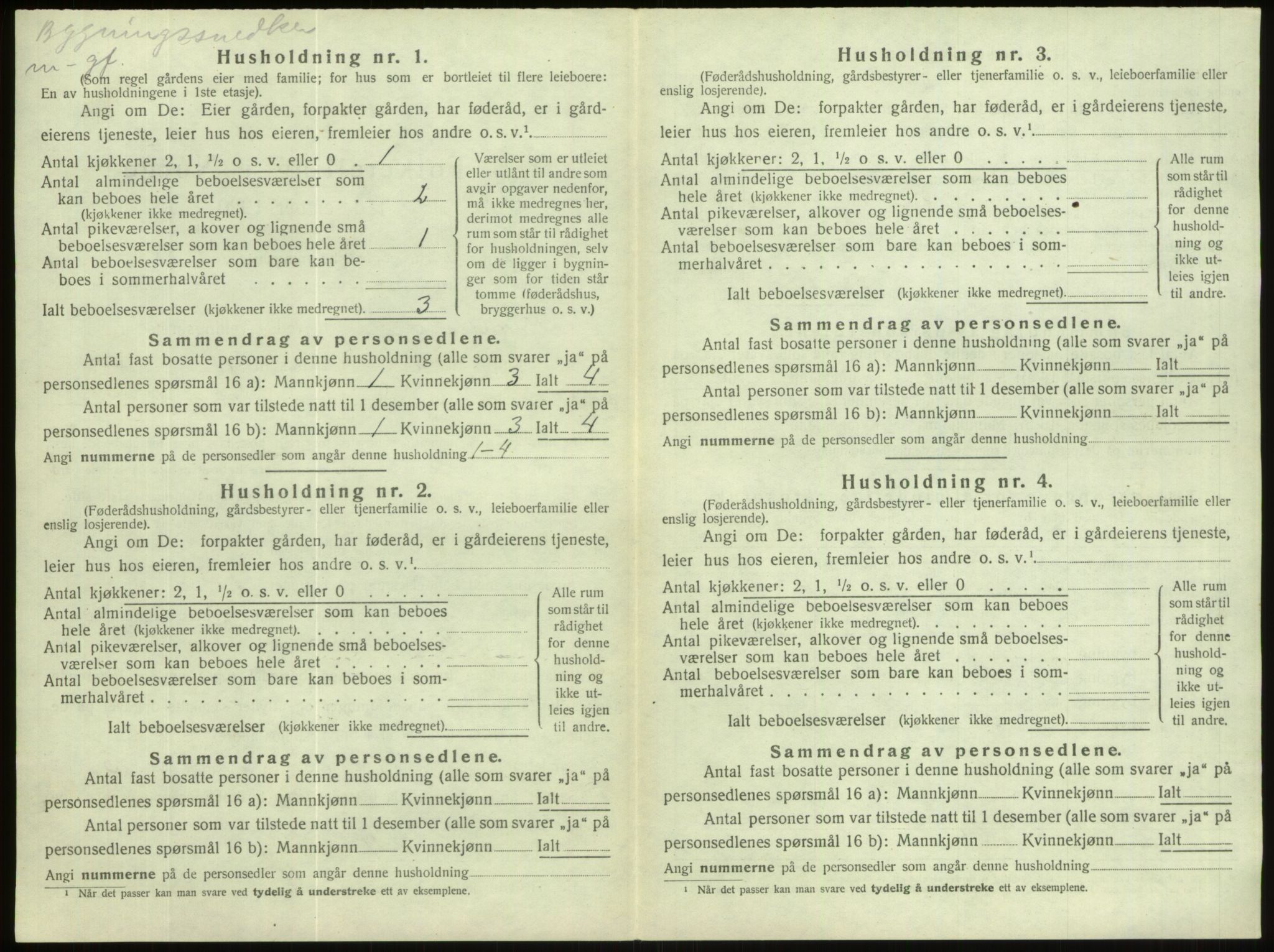 SAB, 1920 census for Hornindal, 1920, p. 478