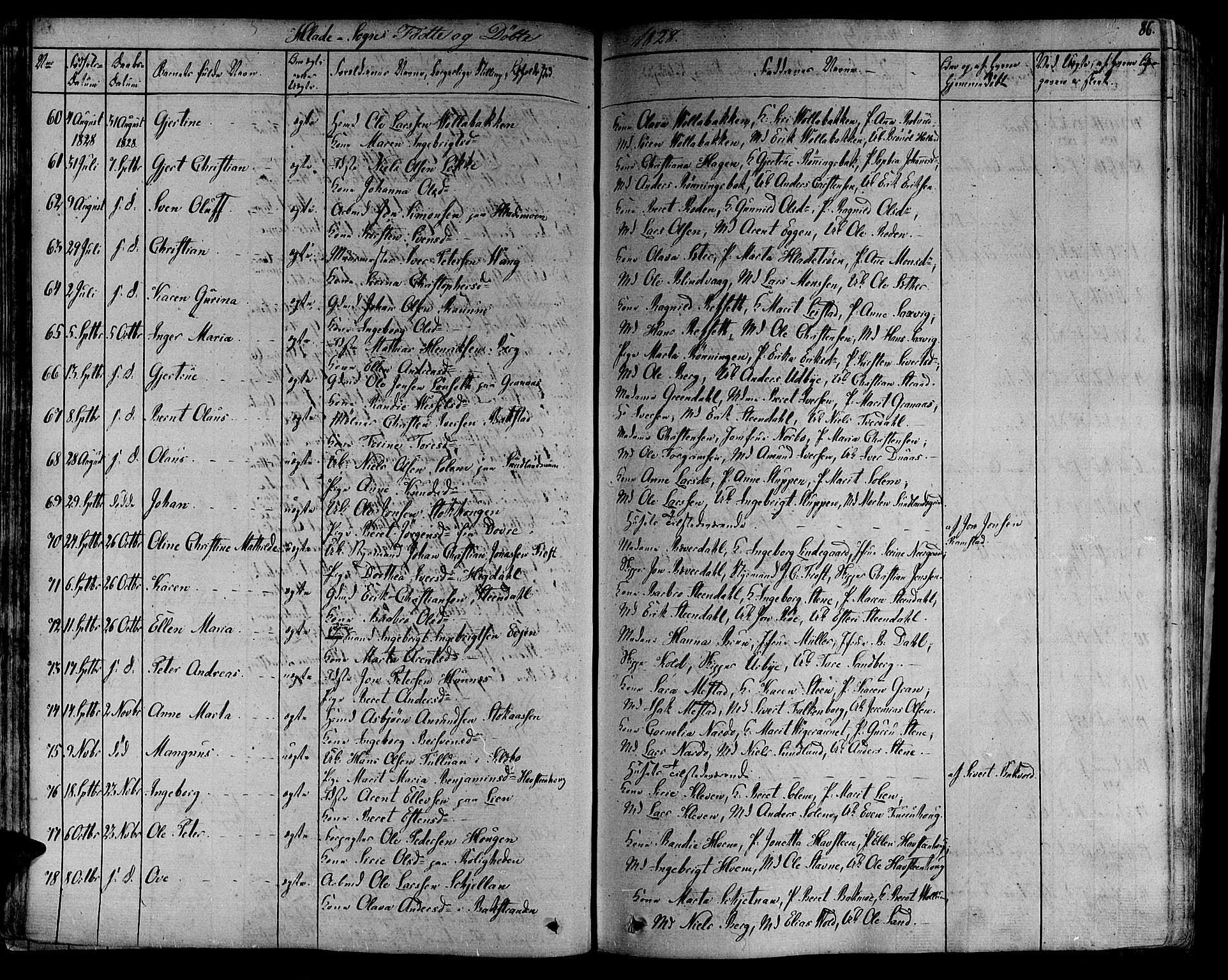 Ministerialprotokoller, klokkerbøker og fødselsregistre - Sør-Trøndelag, AV/SAT-A-1456/606/L0286: Parish register (official) no. 606A04 /1, 1823-1840, p. 86