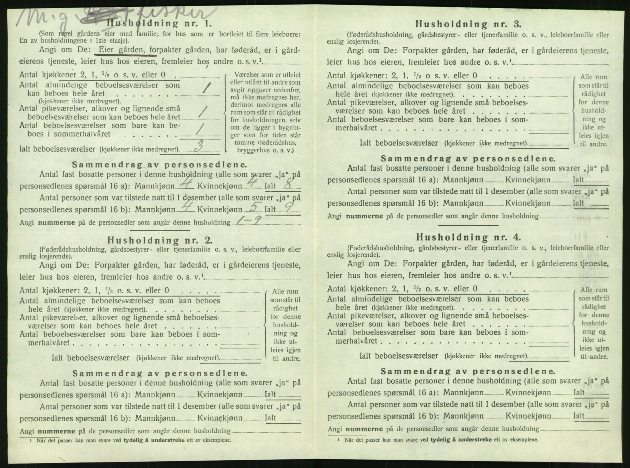 SAT, 1920 census for Tjøtta, 1920, p. 822