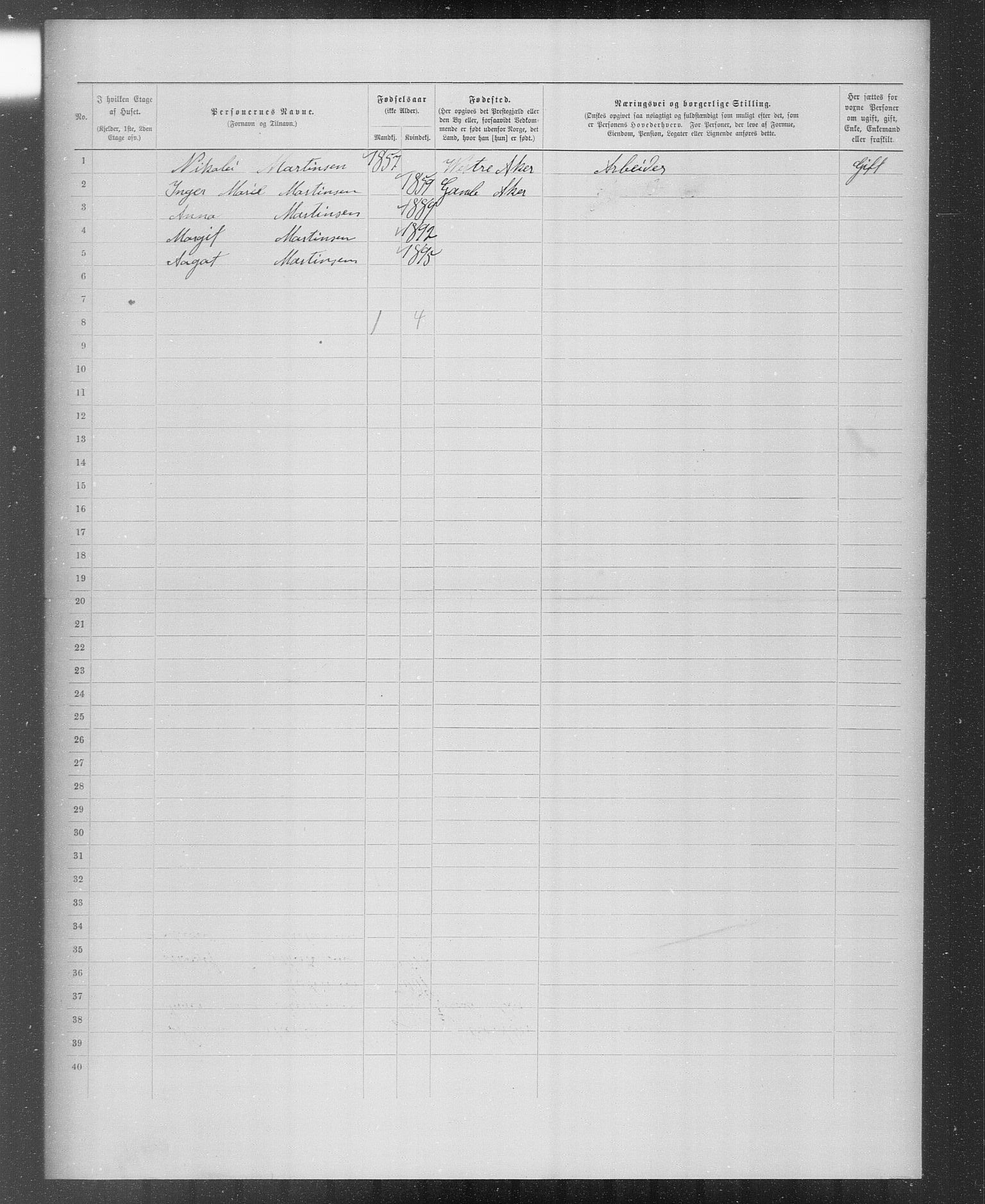 OBA, Municipal Census 1899 for Kristiania, 1899, p. 3766