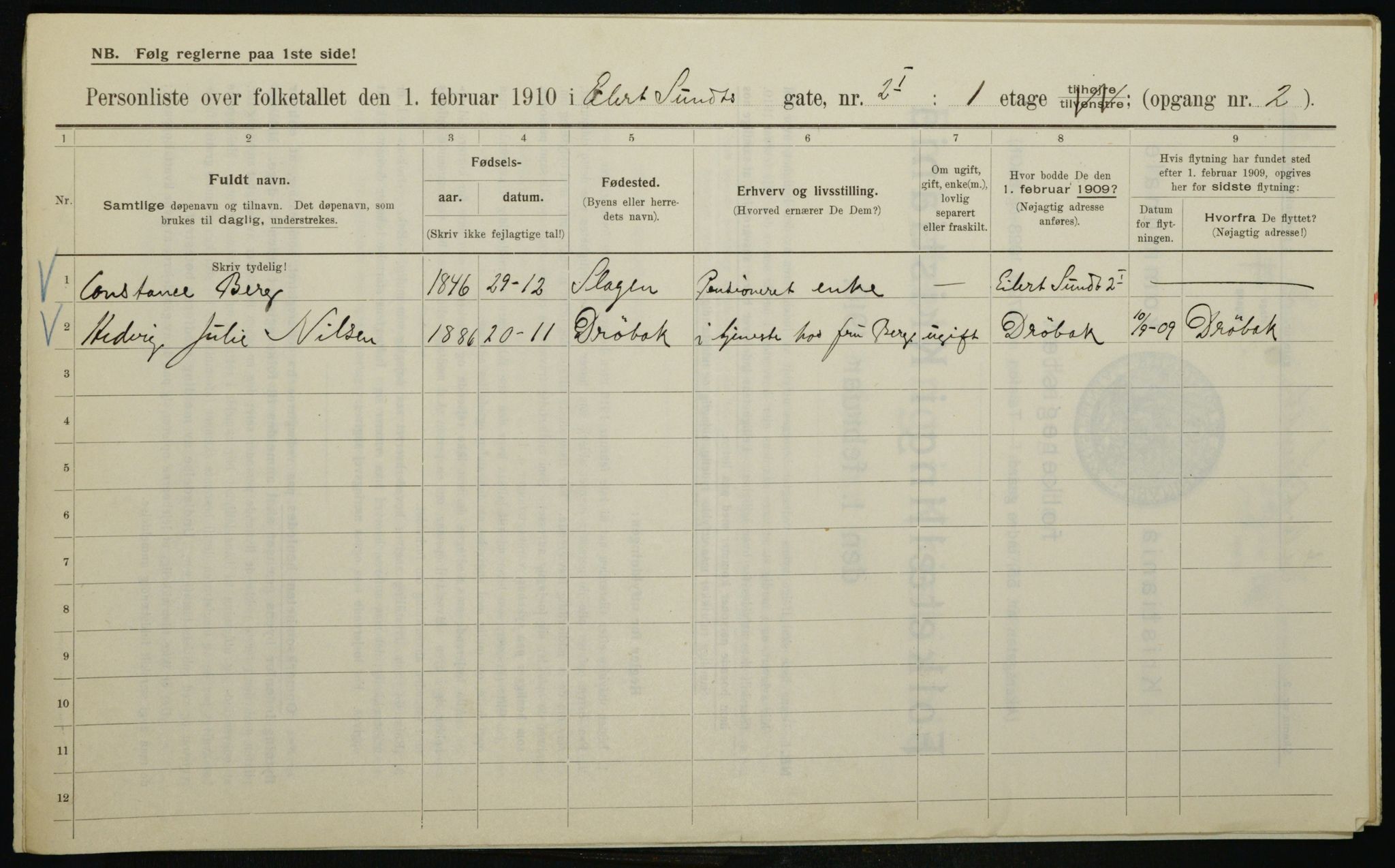 OBA, Municipal Census 1910 for Kristiania, 1910, p. 17808