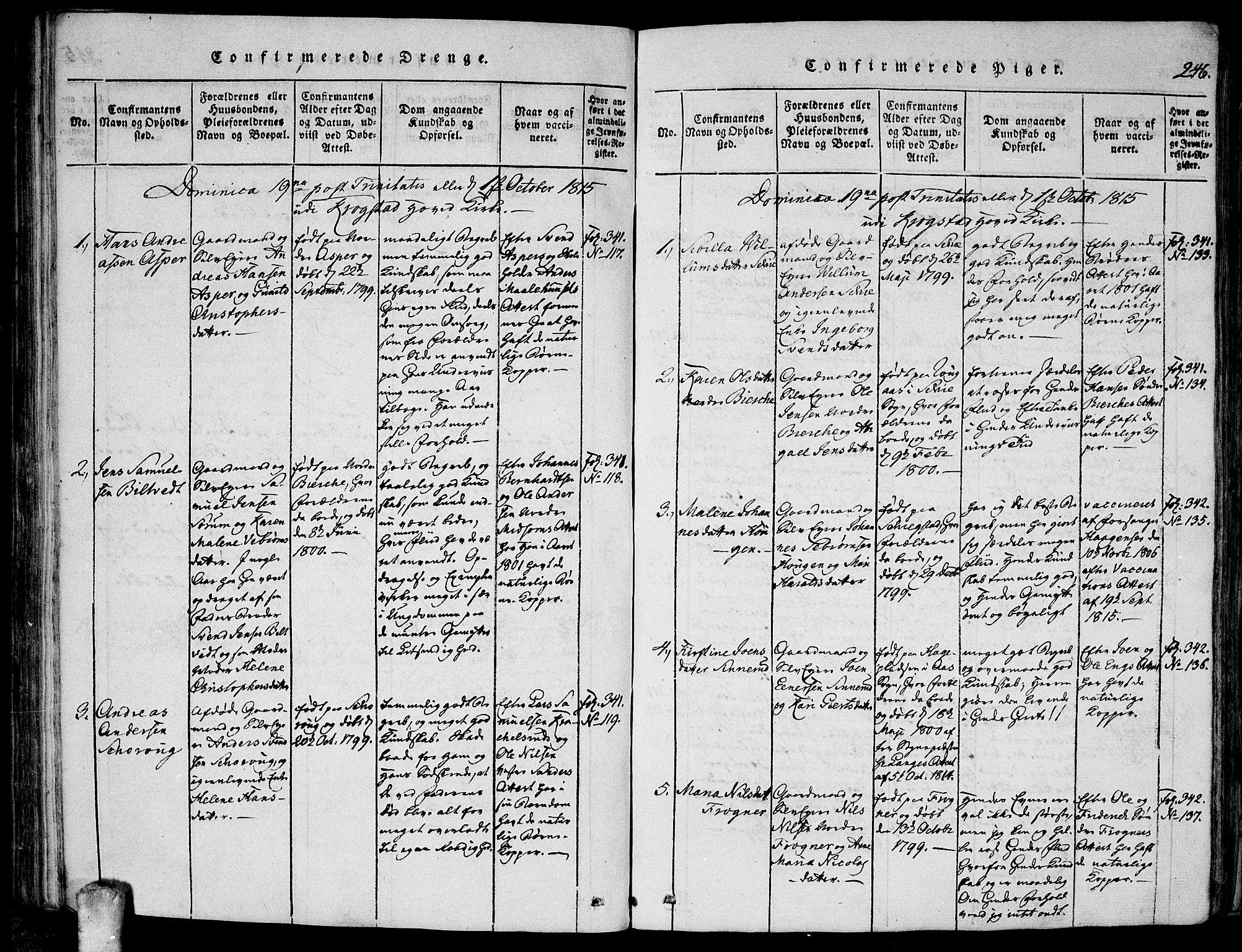 Kråkstad prestekontor Kirkebøker, AV/SAO-A-10125a/F/Fa/L0003: Parish register (official) no. I 3, 1813-1824, p. 246