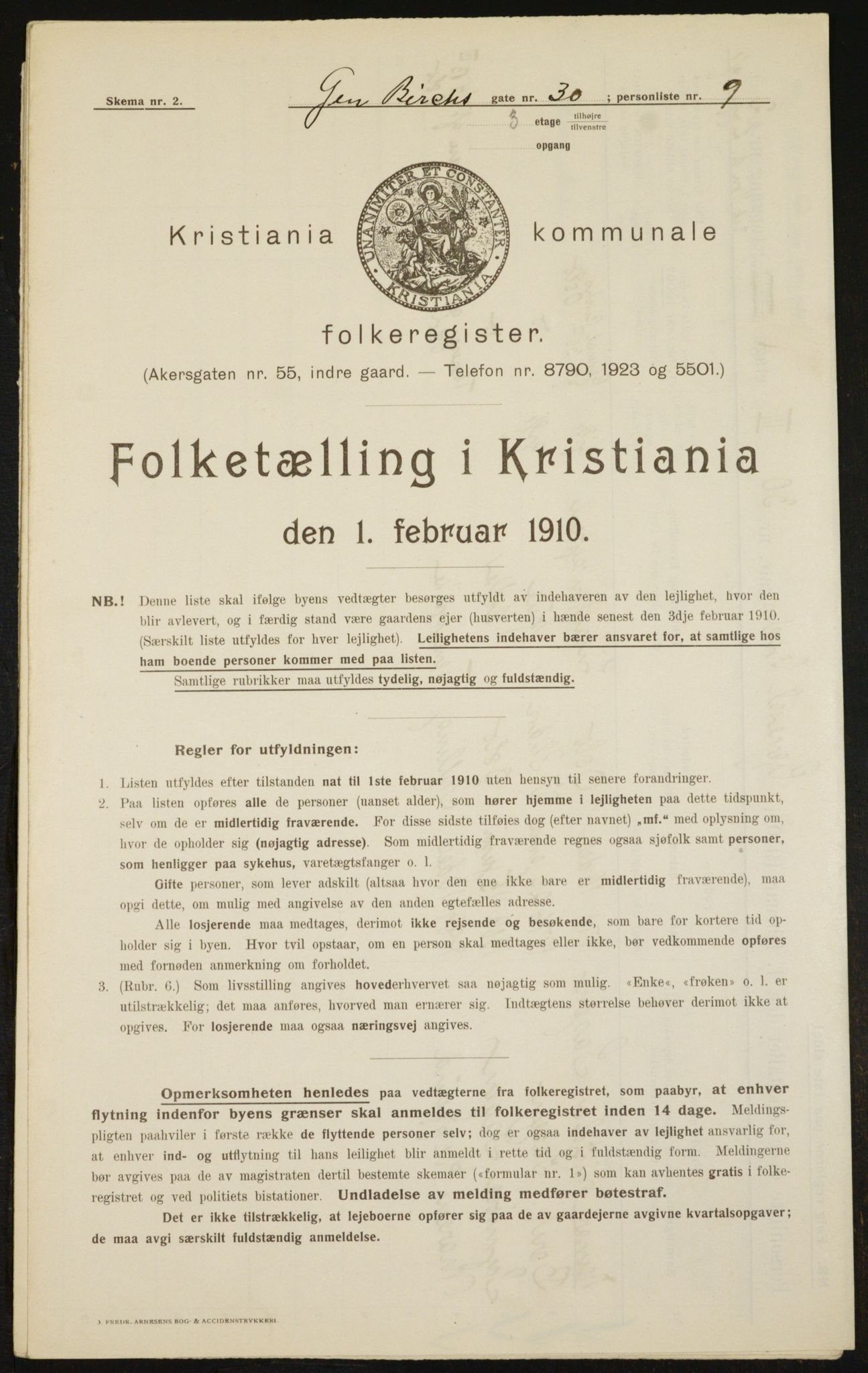 OBA, Municipal Census 1910 for Kristiania, 1910, p. 27665