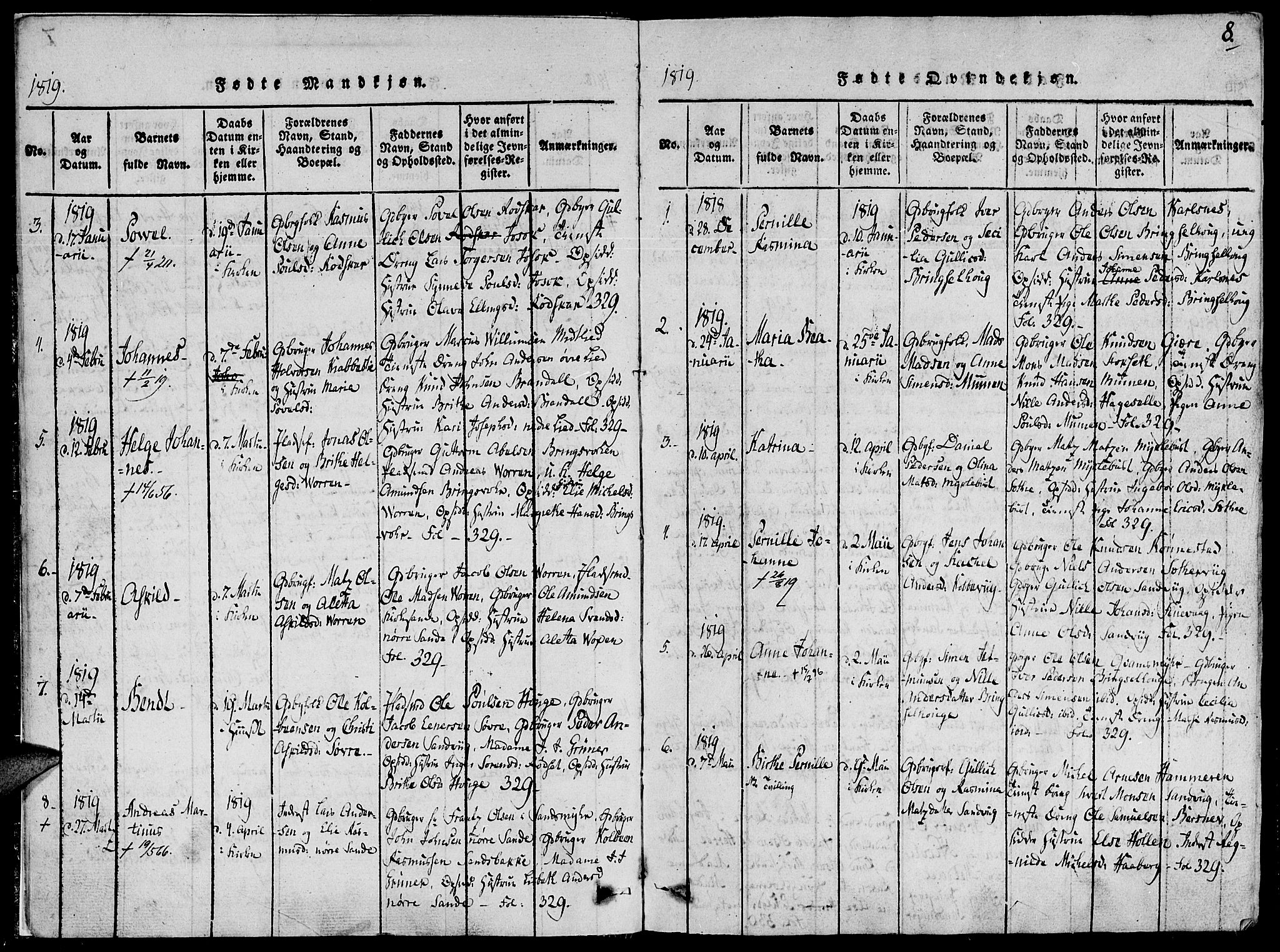 Ministerialprotokoller, klokkerbøker og fødselsregistre - Møre og Romsdal, AV/SAT-A-1454/503/L0033: Parish register (official) no. 503A01, 1816-1841, p. 8